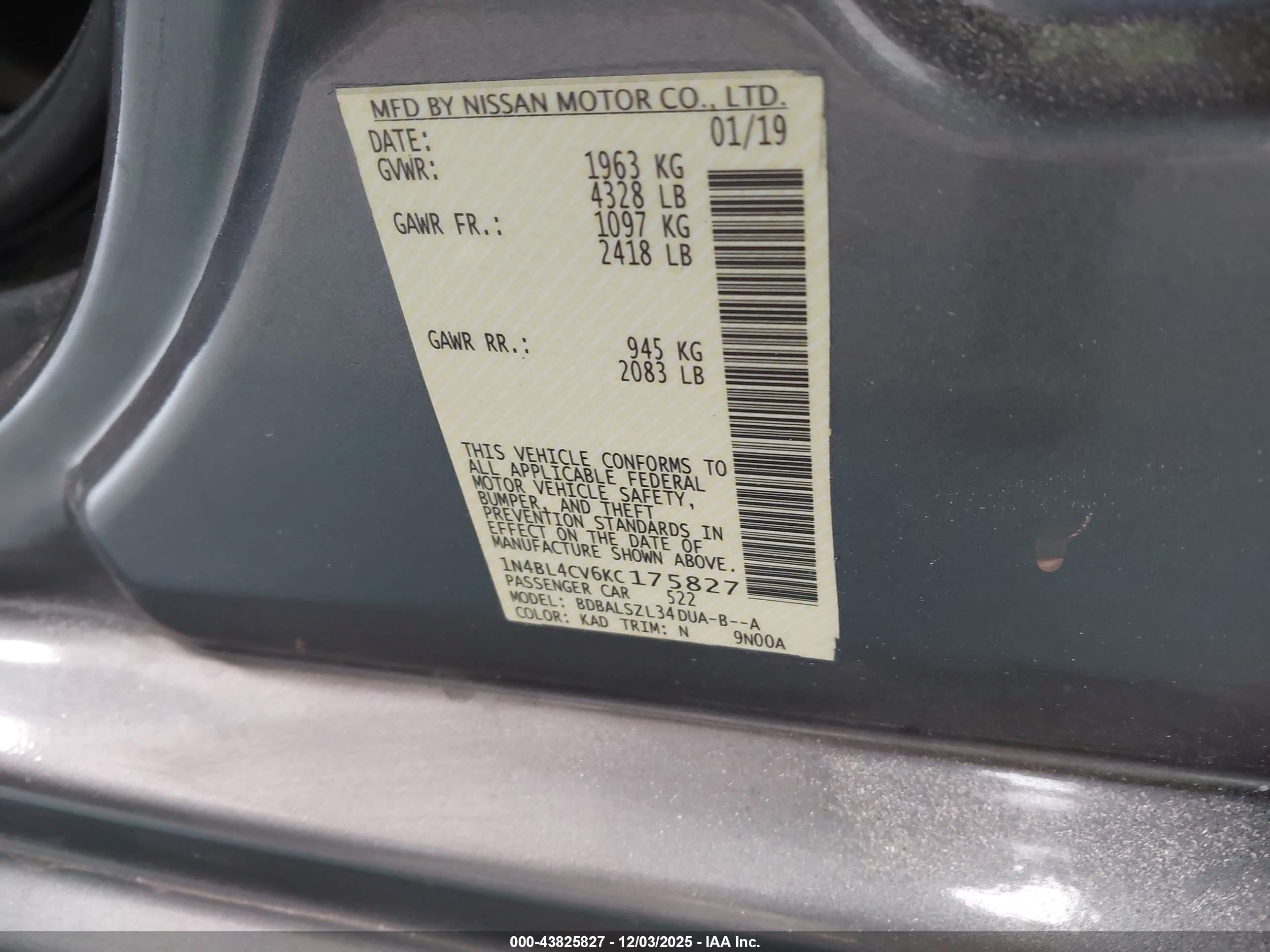 NISSAN ALTIMA image 9
