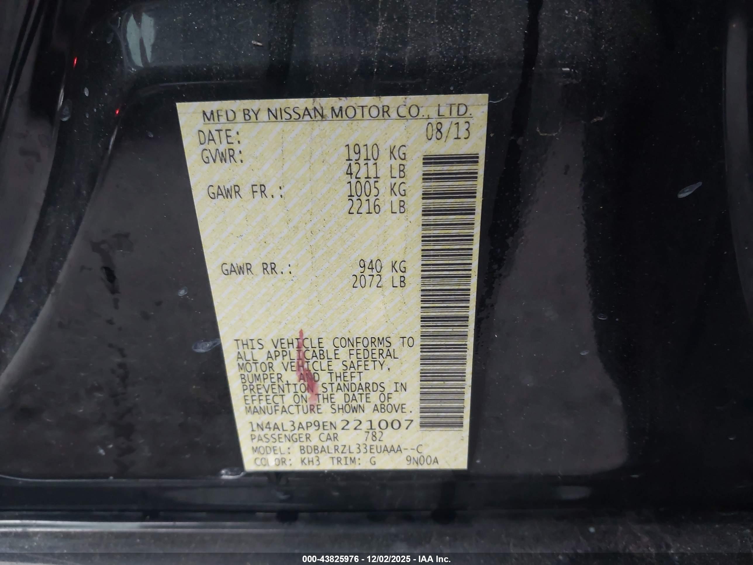 NISSAN ALTIMA image 9