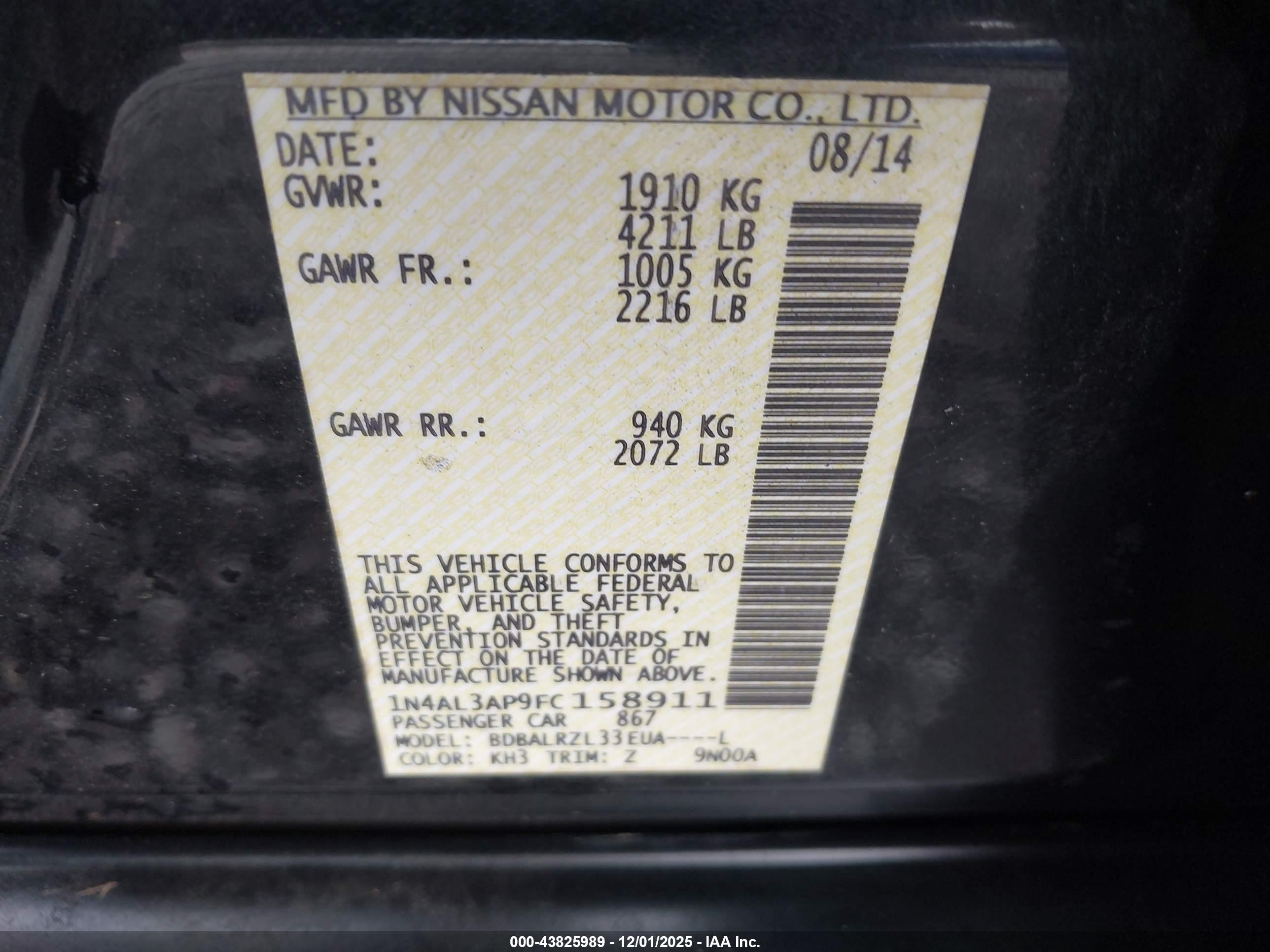 NISSAN ALTIMA image 9