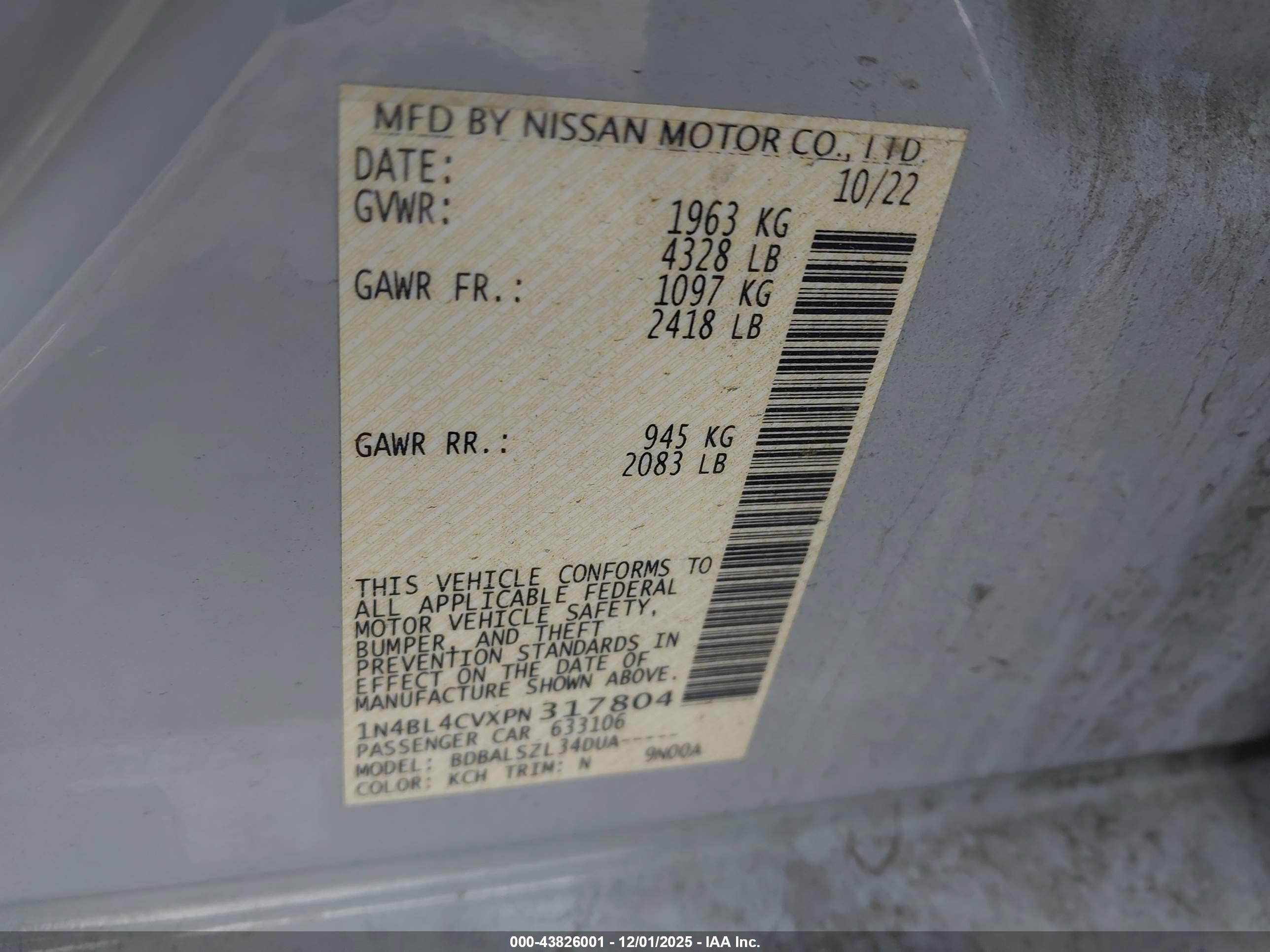 NISSAN ALTIMA image 9