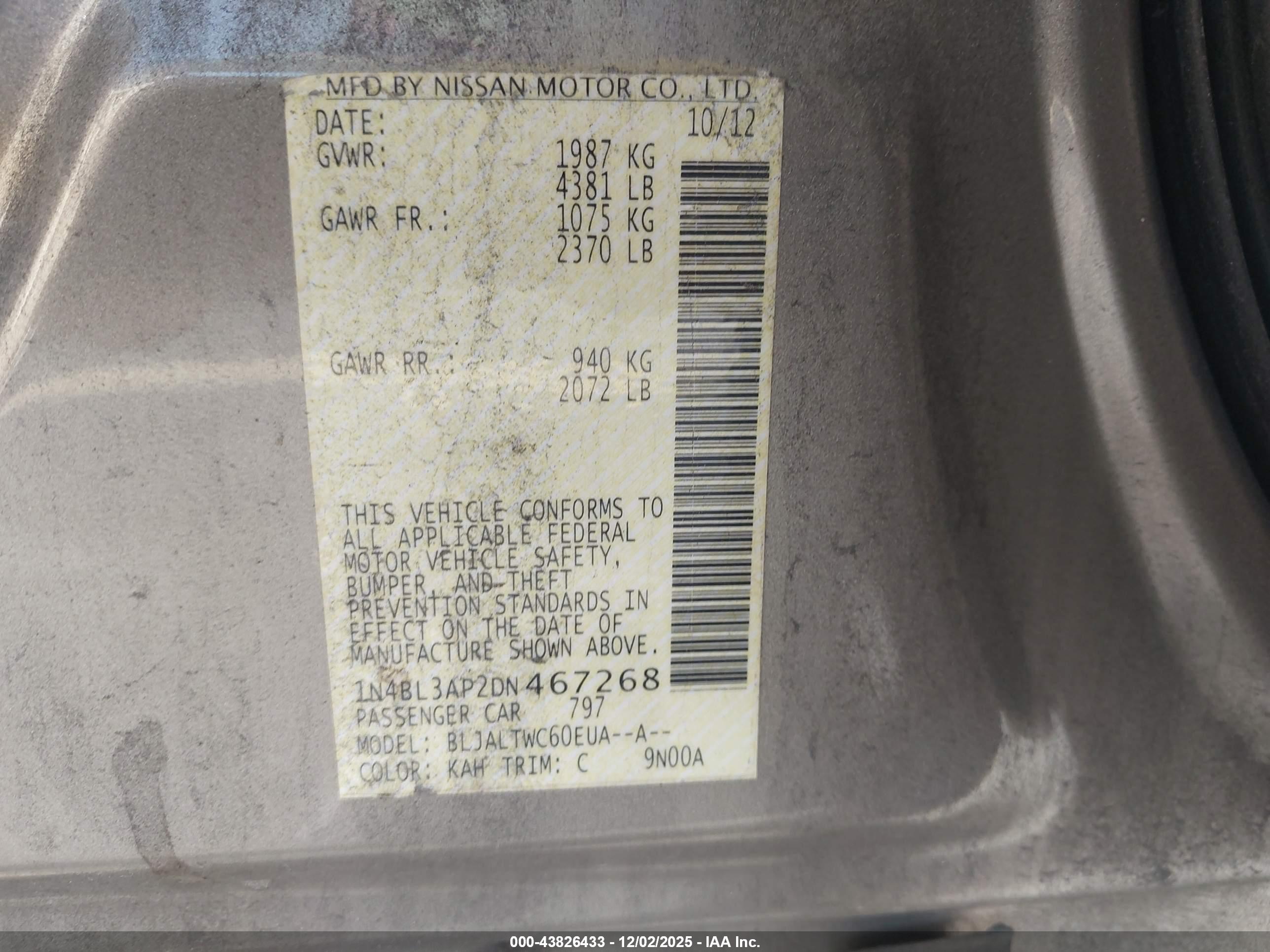 NISSAN ALTIMA image 9