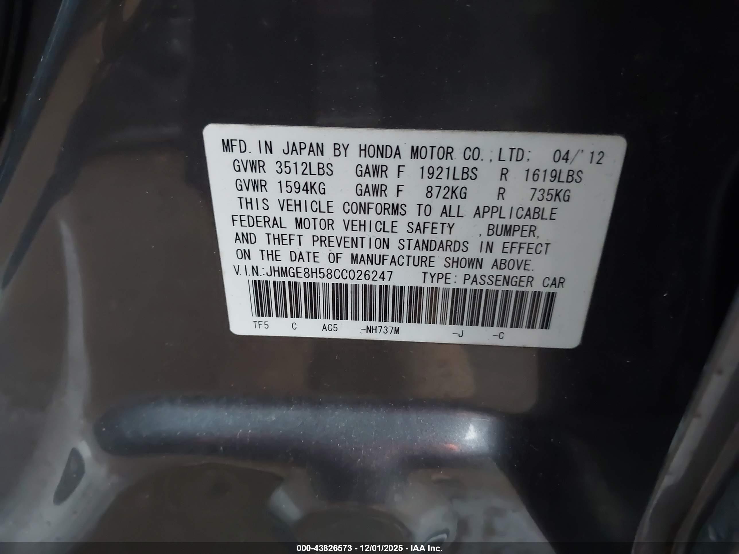 HONDA FIT image 9