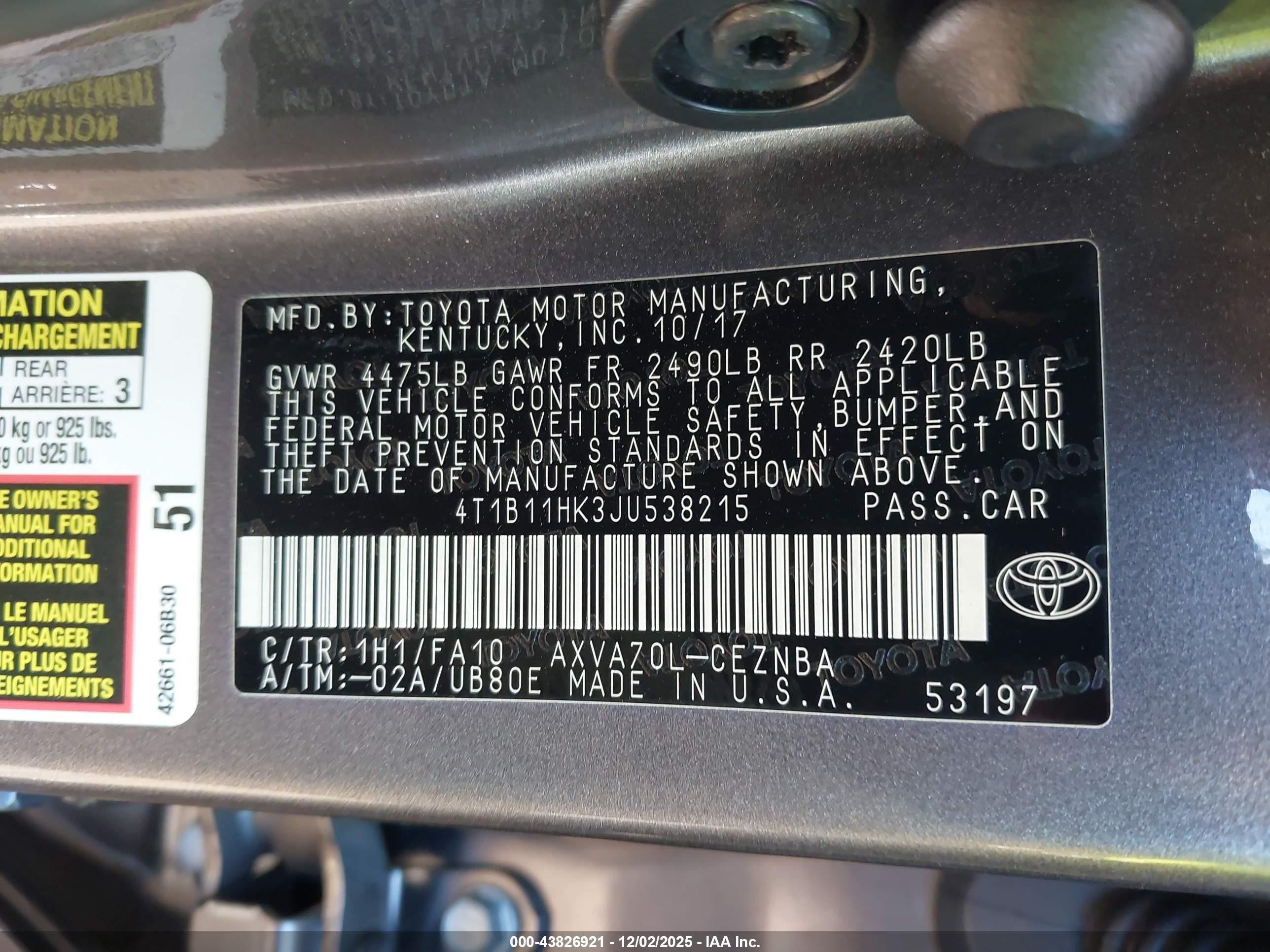 TOYOTA CAMRY image 9