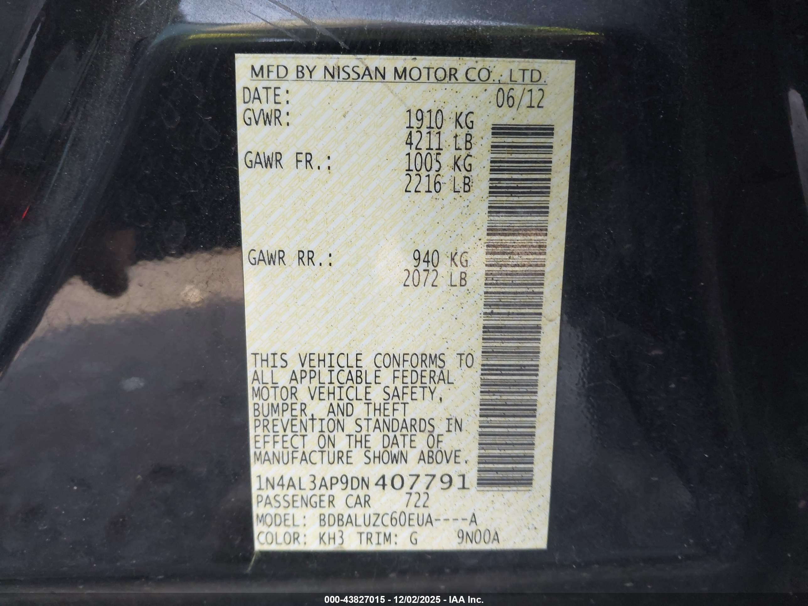 NISSAN ALTIMA image 9