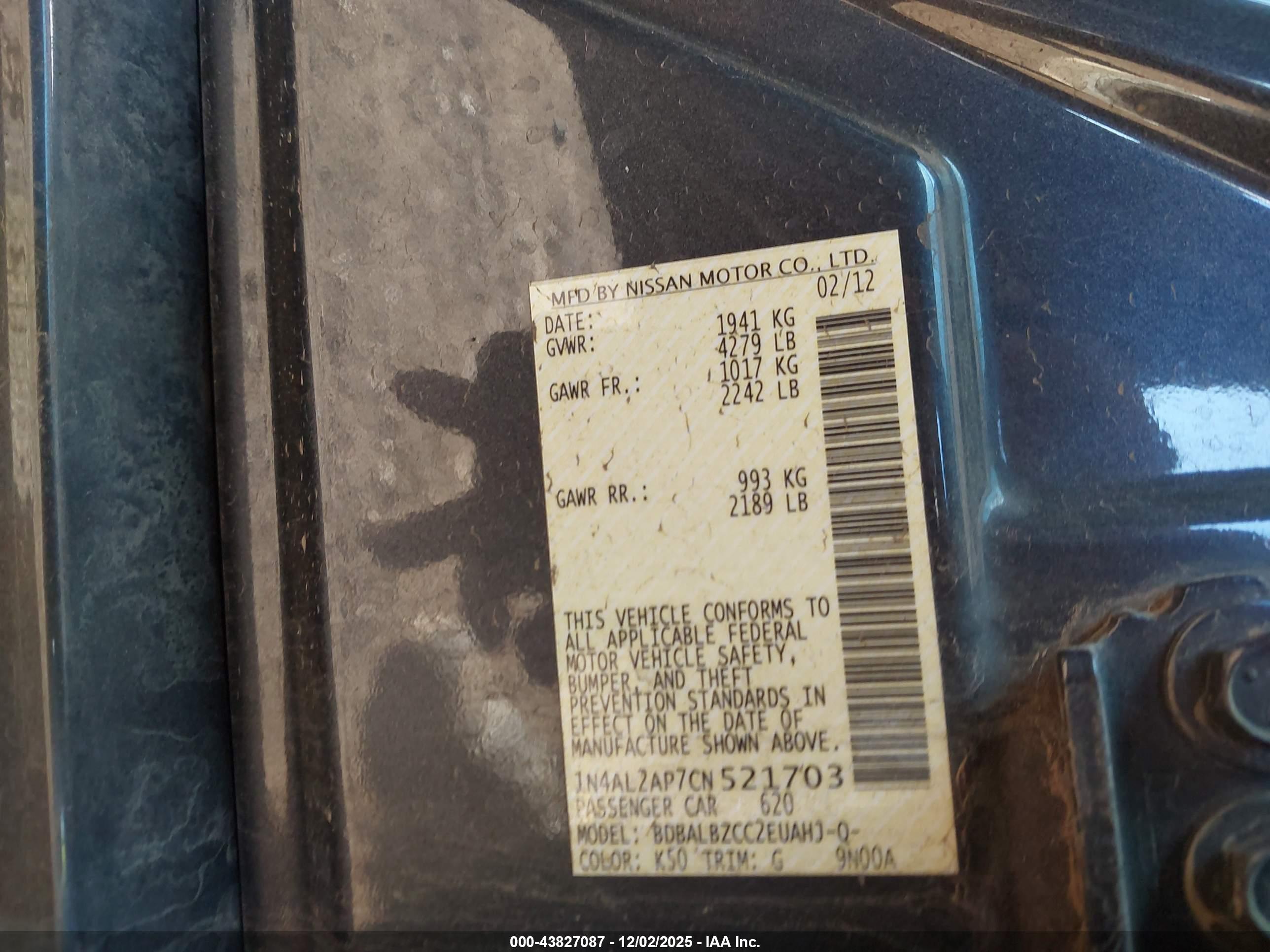 NISSAN ALTIMA image 9