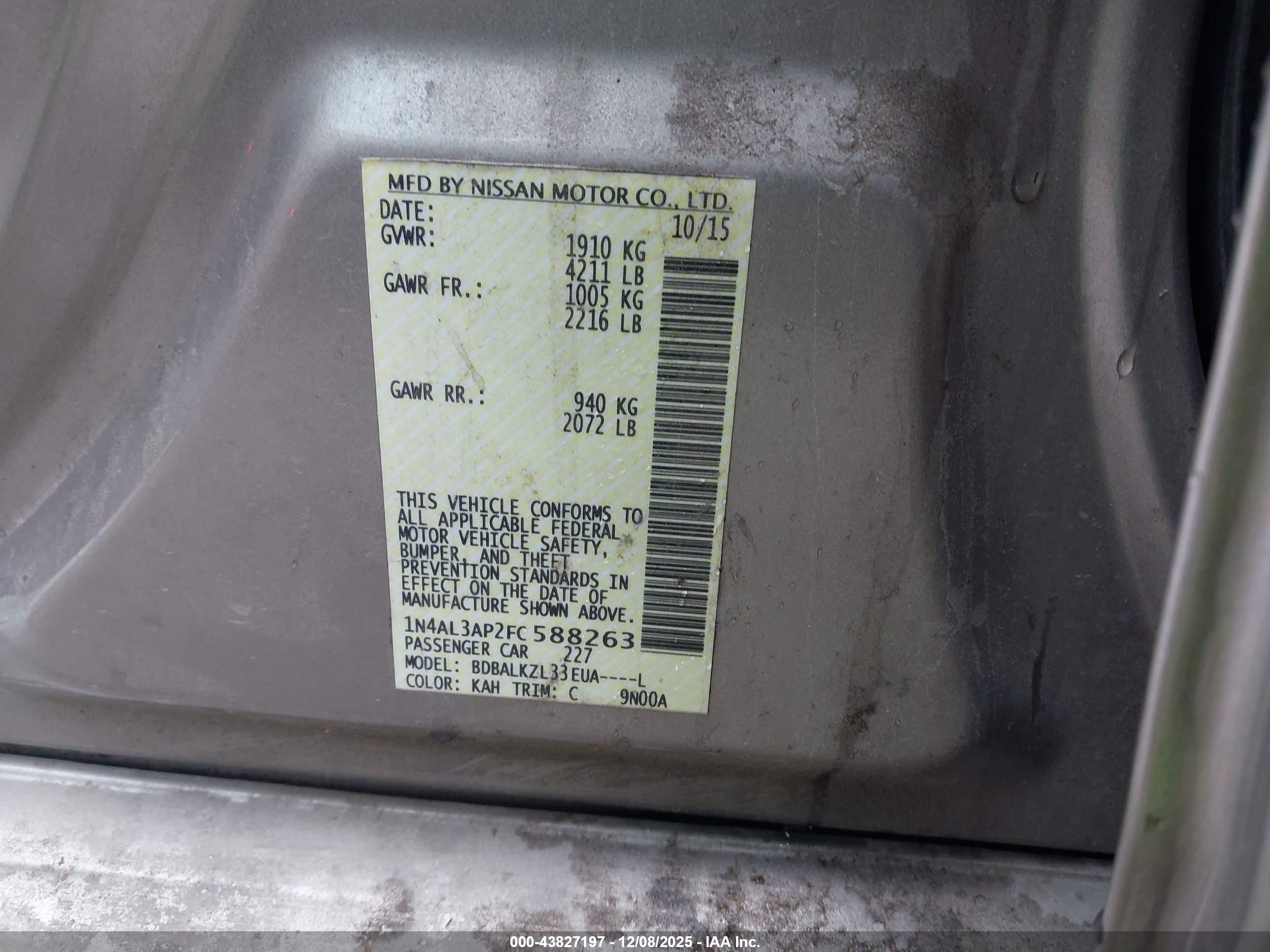NISSAN ALTIMA image 9