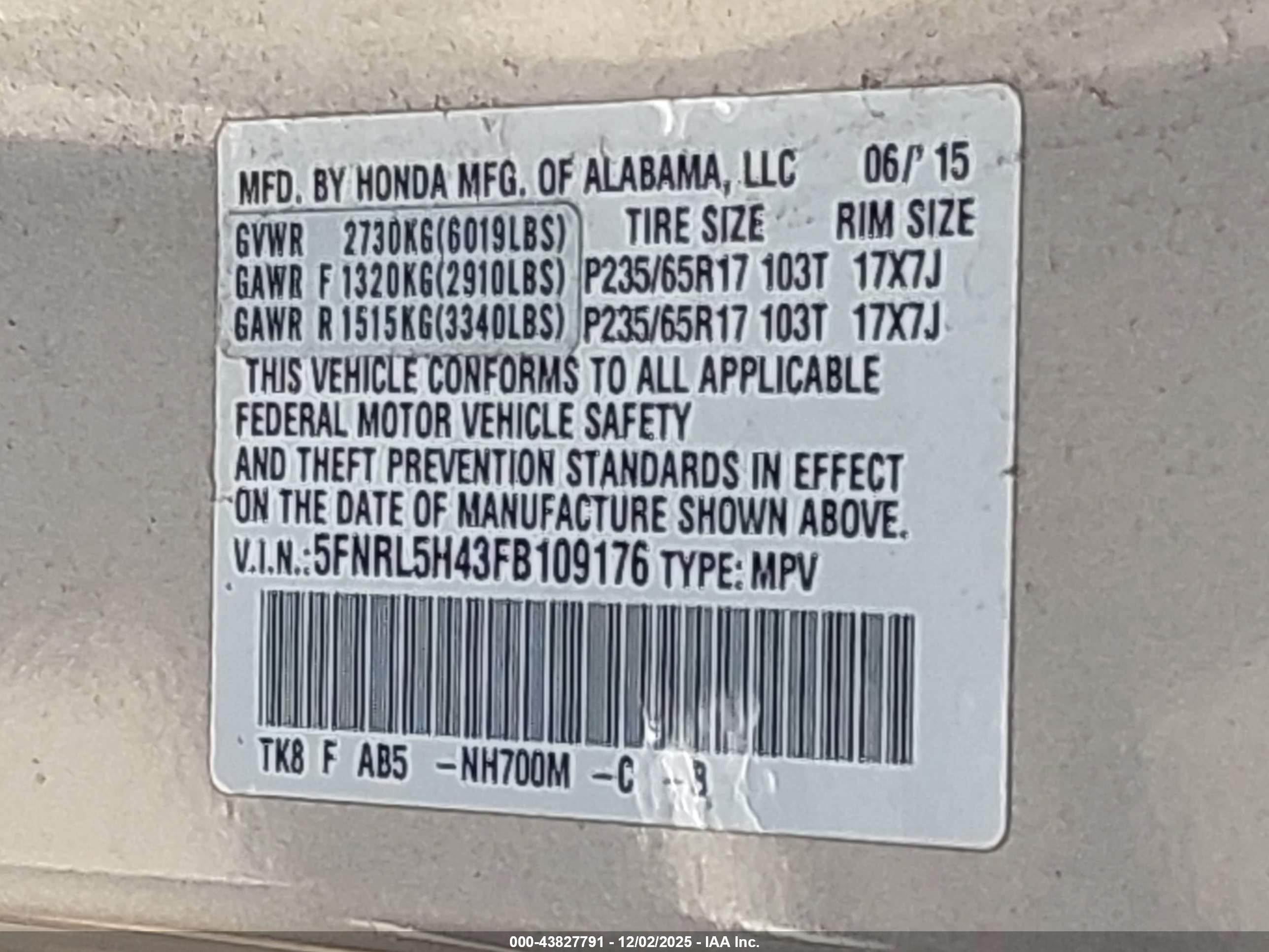 HONDA ODYSSEY image 9