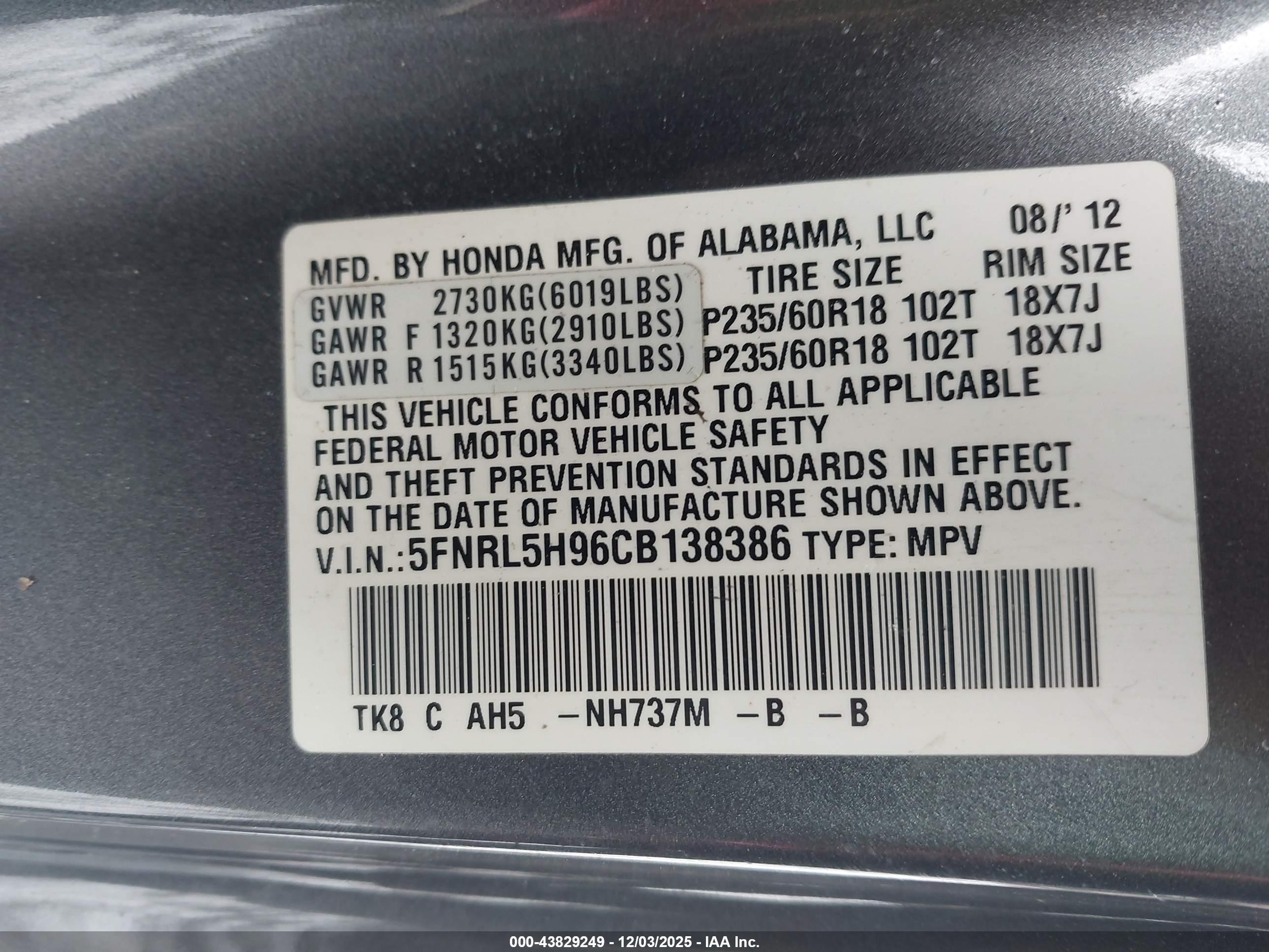 HONDA ODYSSEY image 9