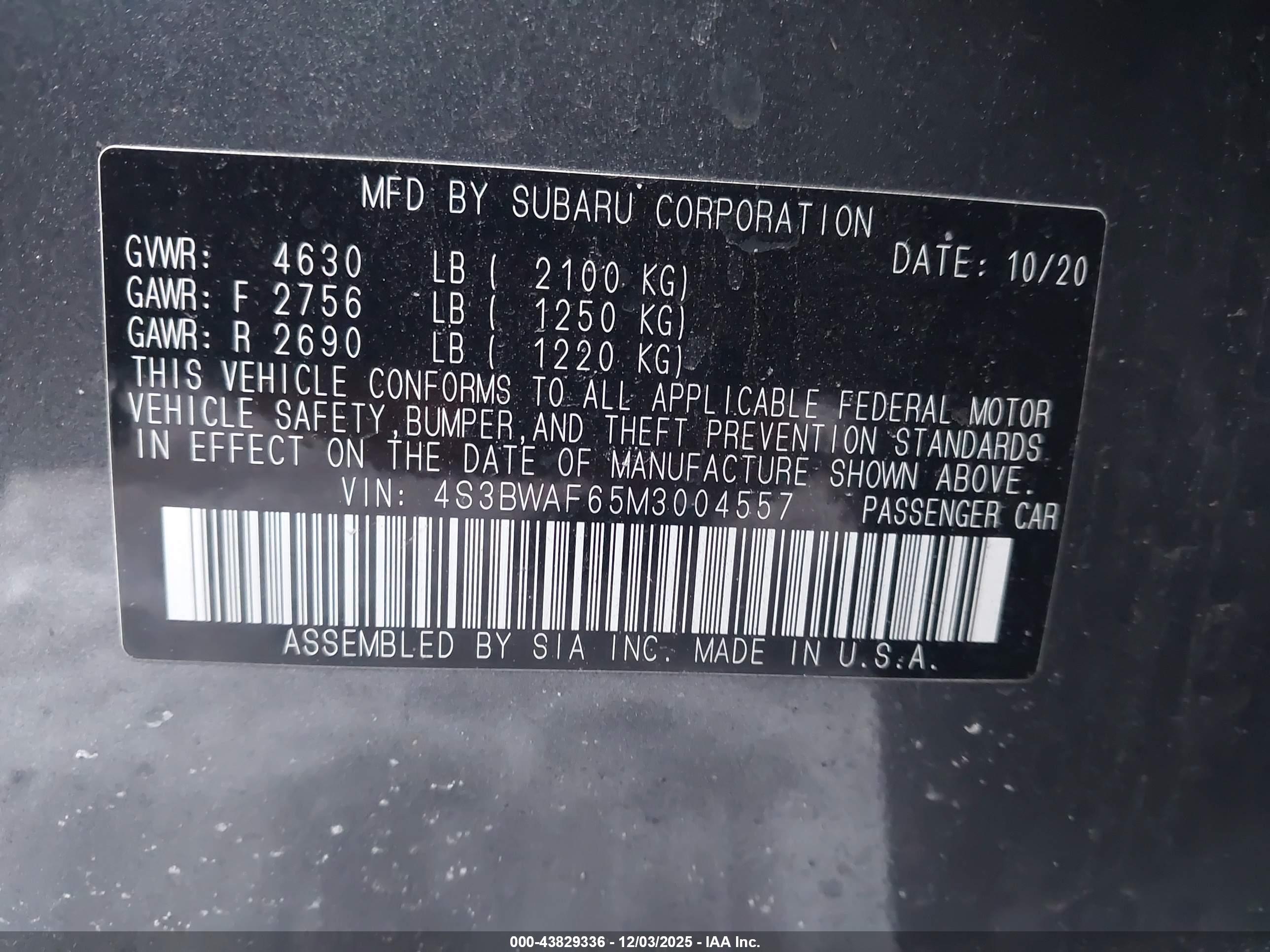 SUBARU LEGACY image 9