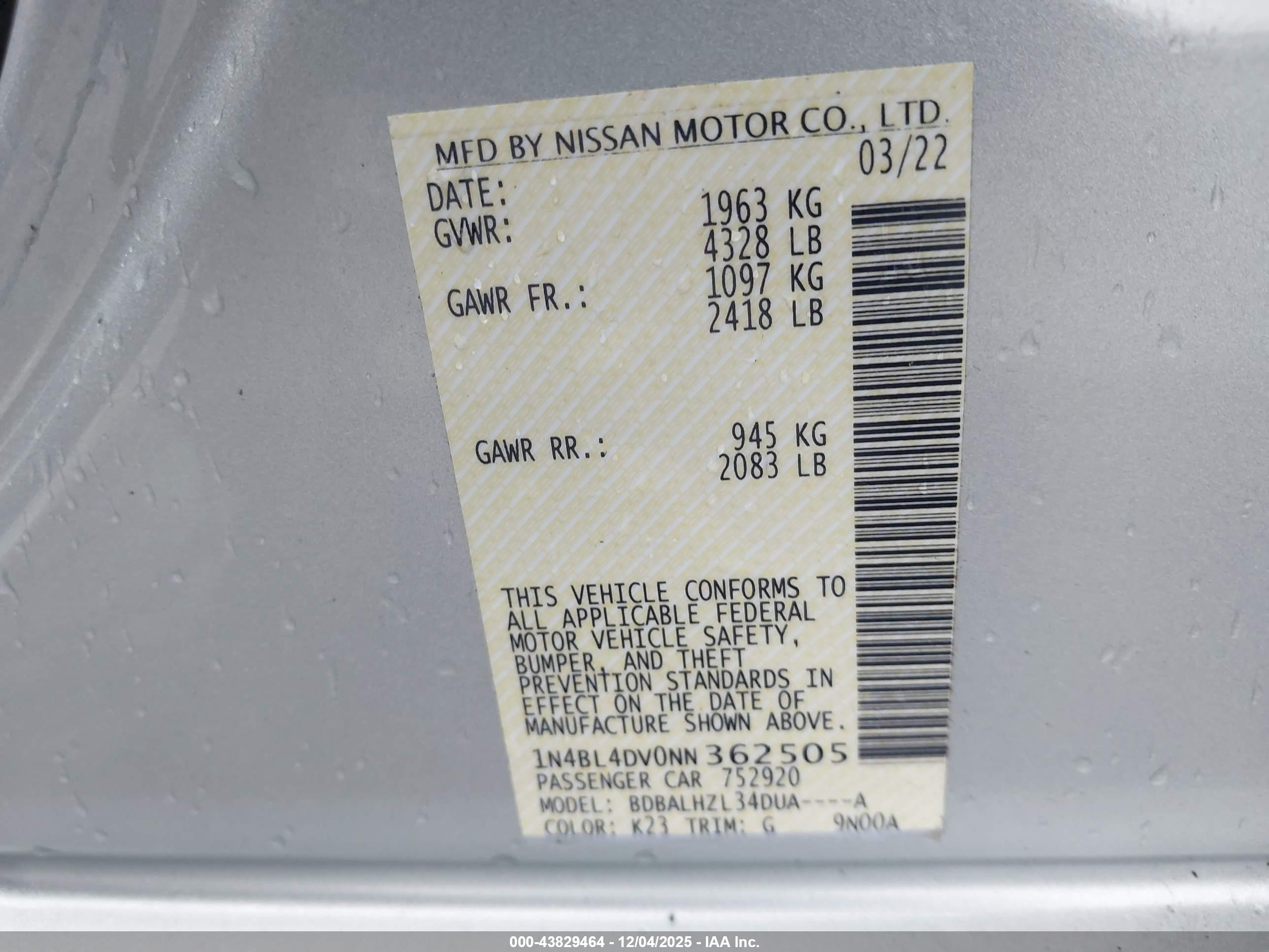 NISSAN ALTIMA image 9
