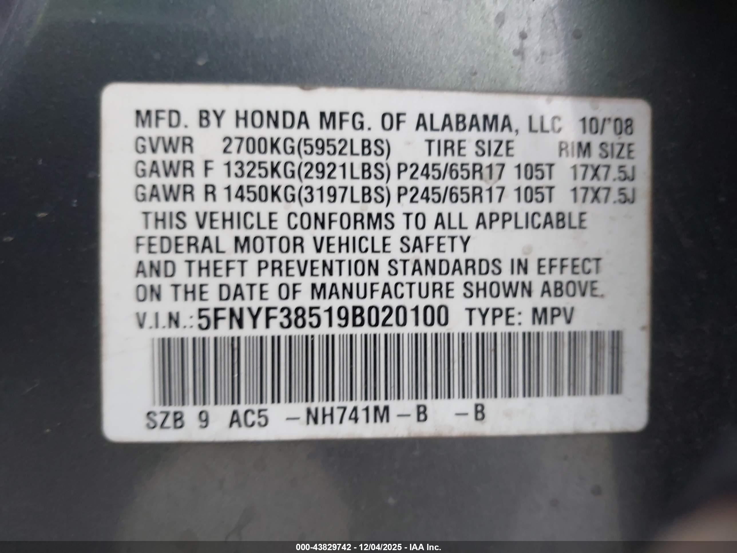 HONDA PILOT image 9