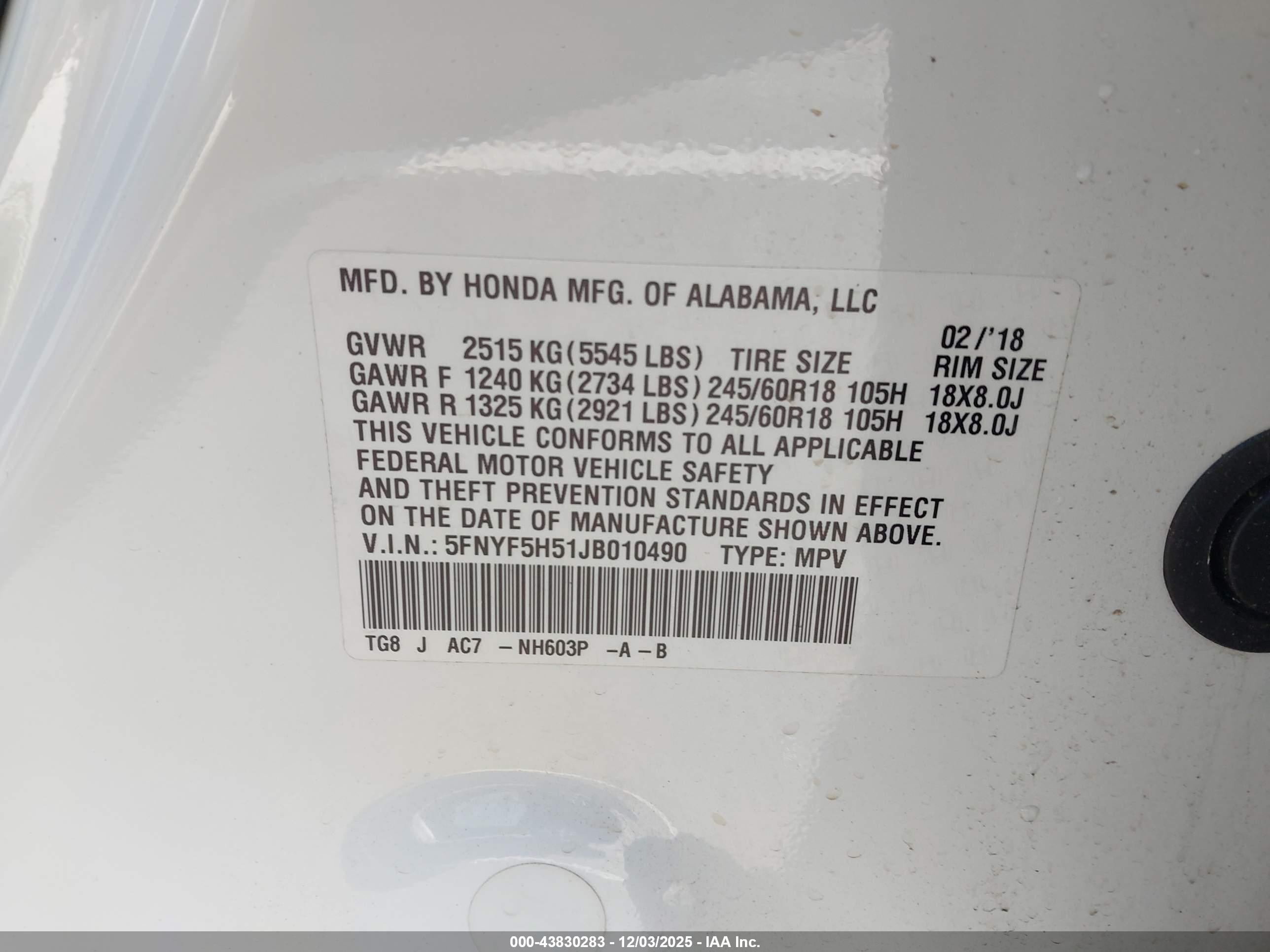 HONDA PILOT image 9