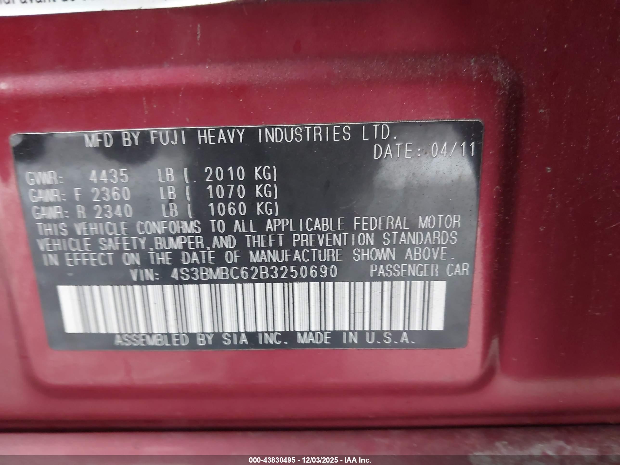 SUBARU LEGACY image 9