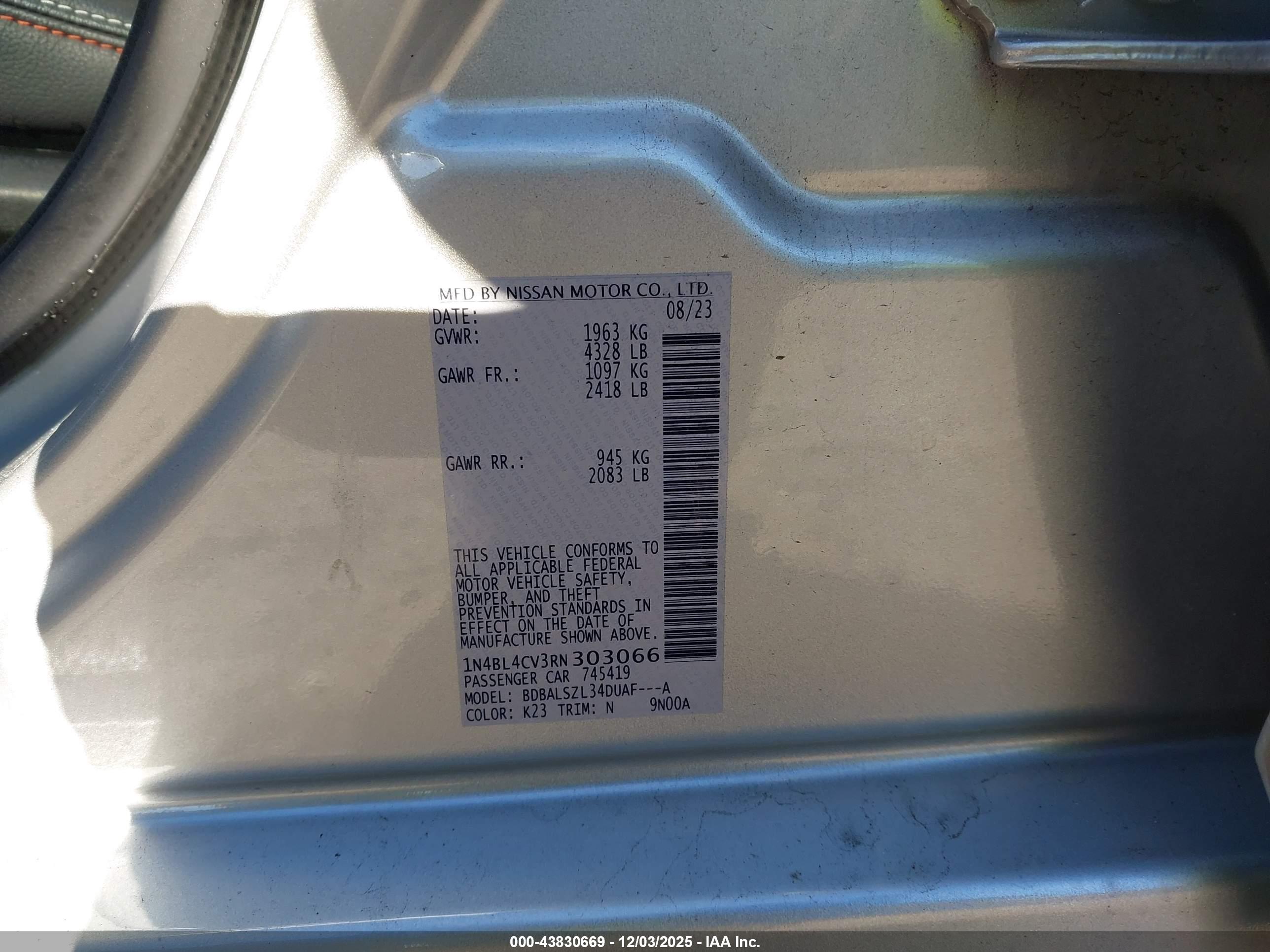 NISSAN ALTIMA image 9