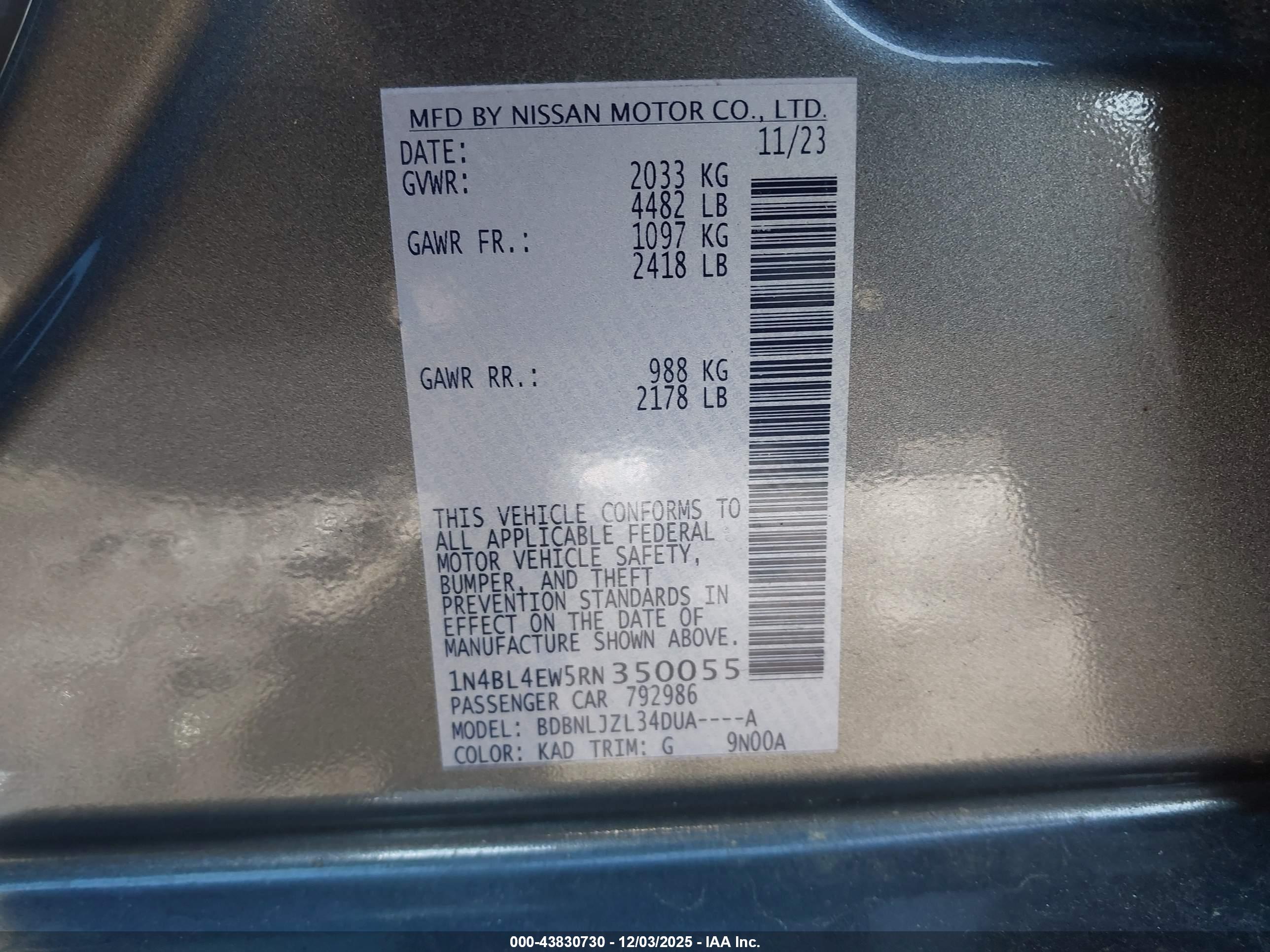 NISSAN ALTIMA image 9