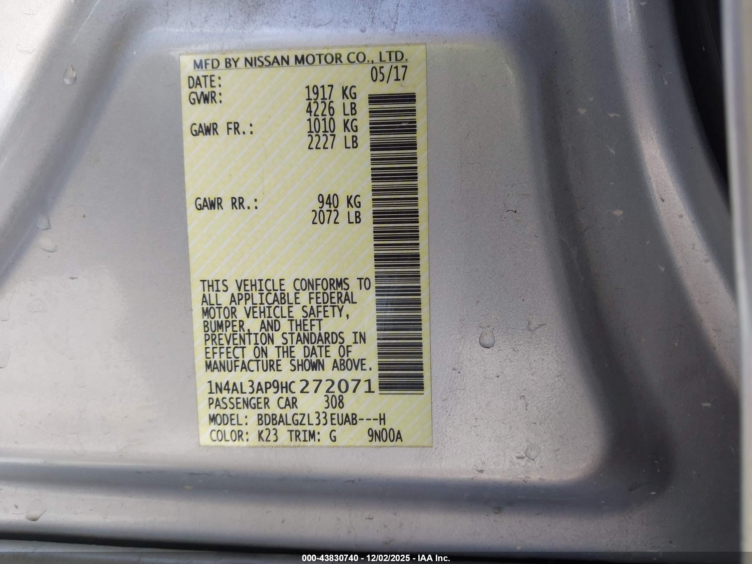 NISSAN ALTIMA image 9