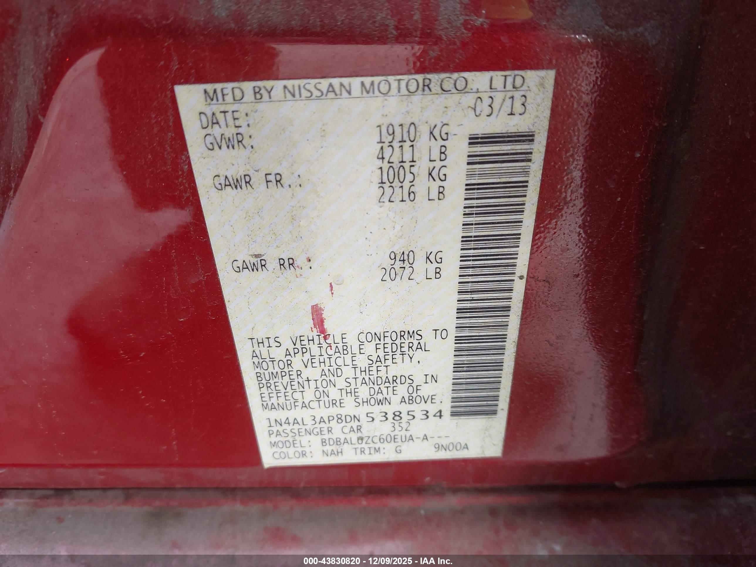 NISSAN ALTIMA image 9