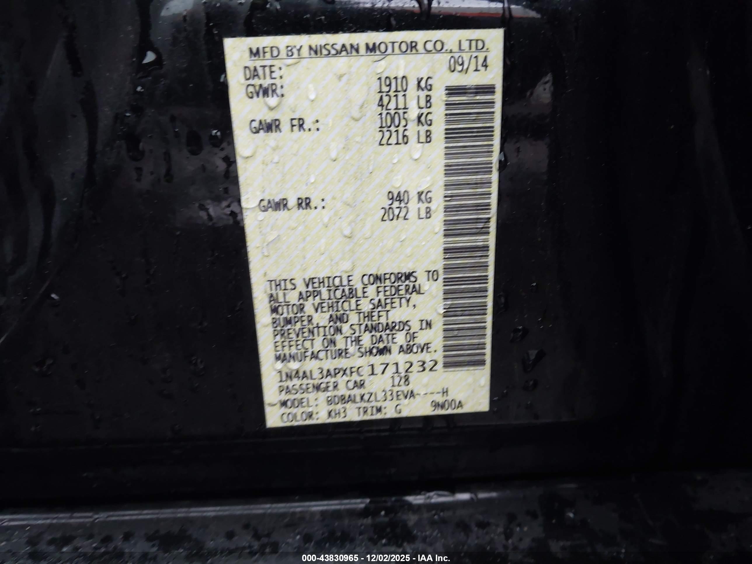 NISSAN ALTIMA image 9