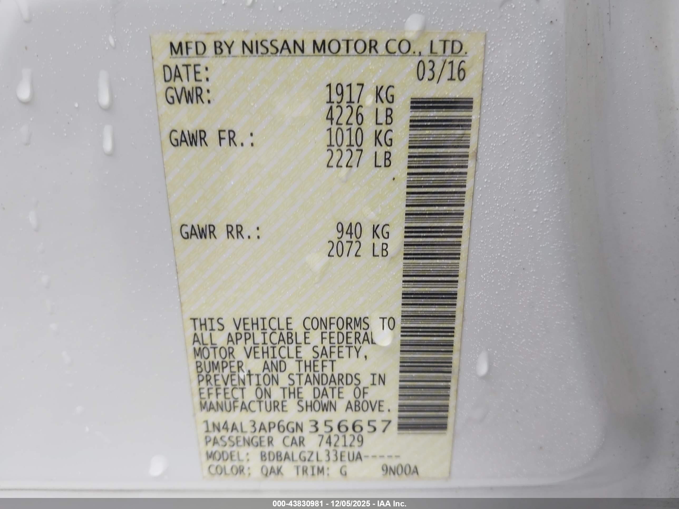 NISSAN ALTIMA image 9