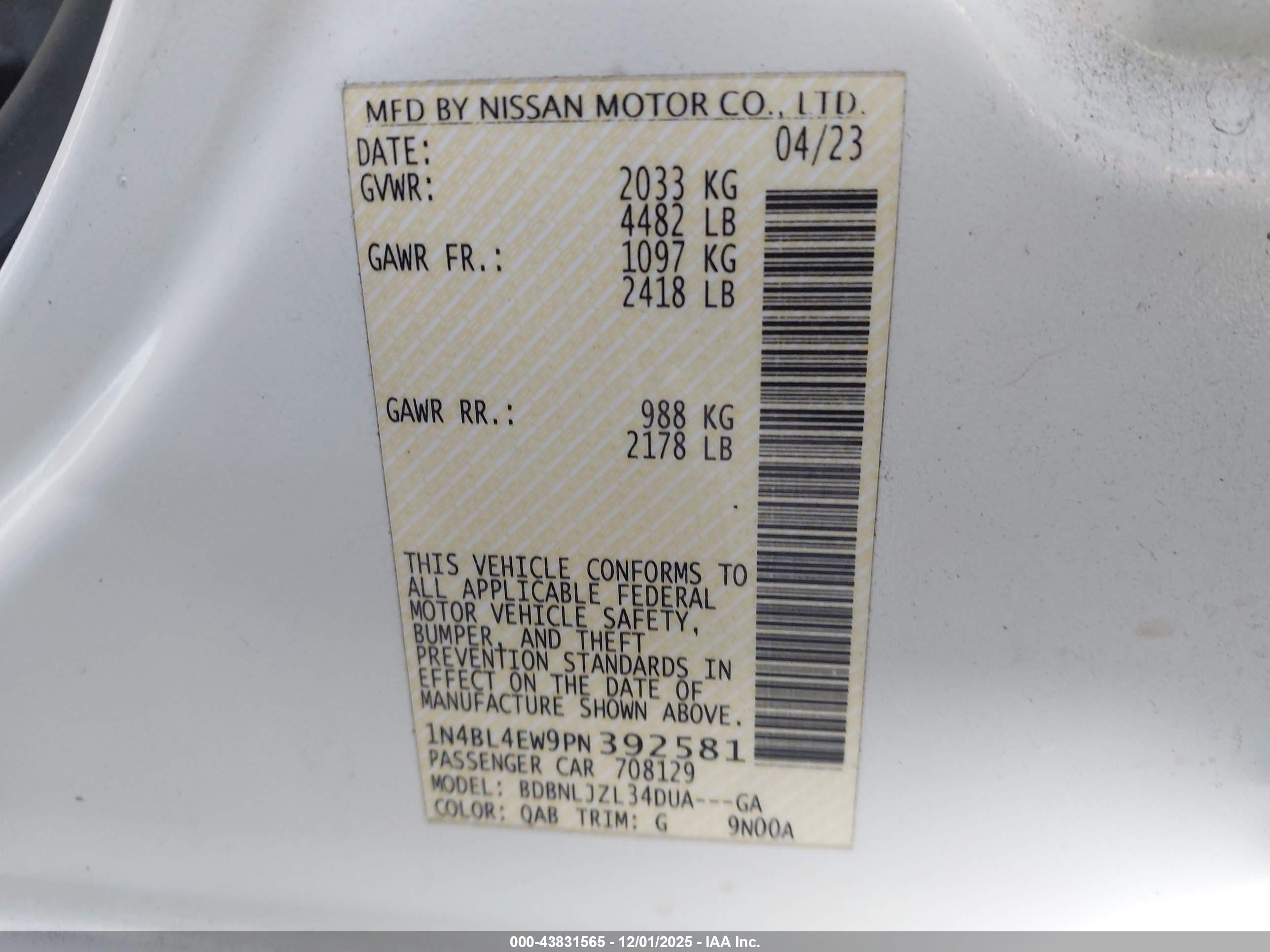 NISSAN ALTIMA image 9