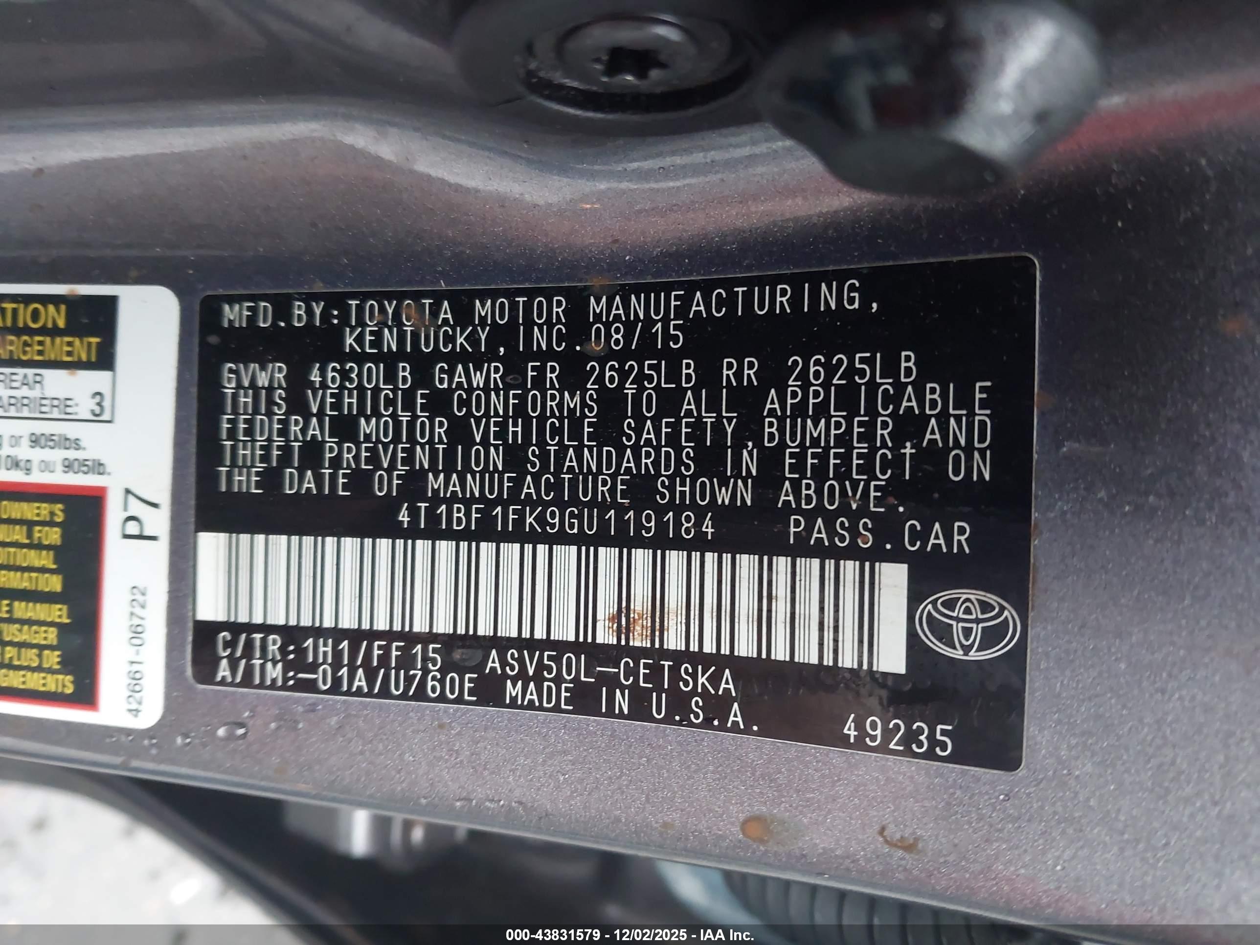 TOYOTA CAMRY image 9