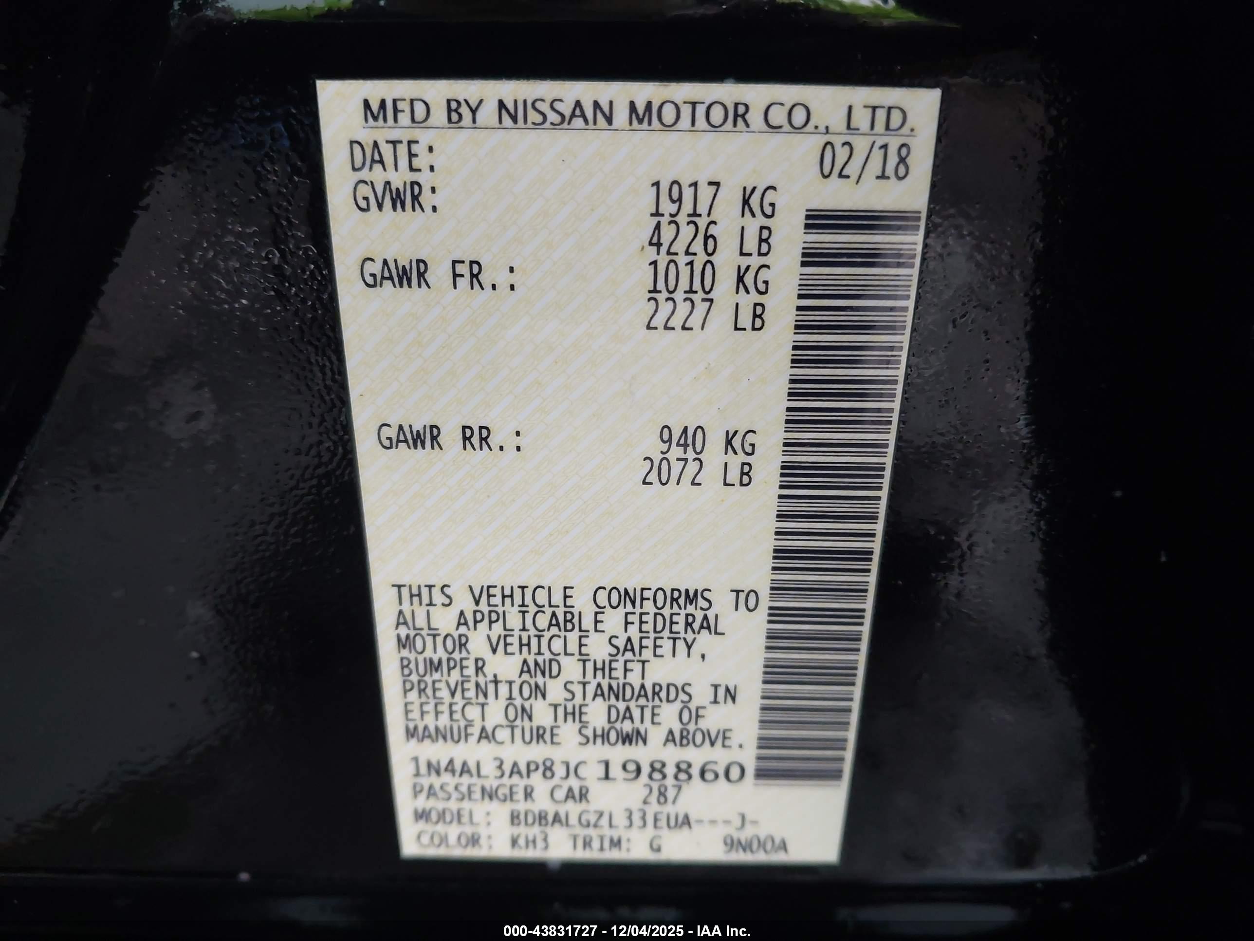 NISSAN ALTIMA image 9