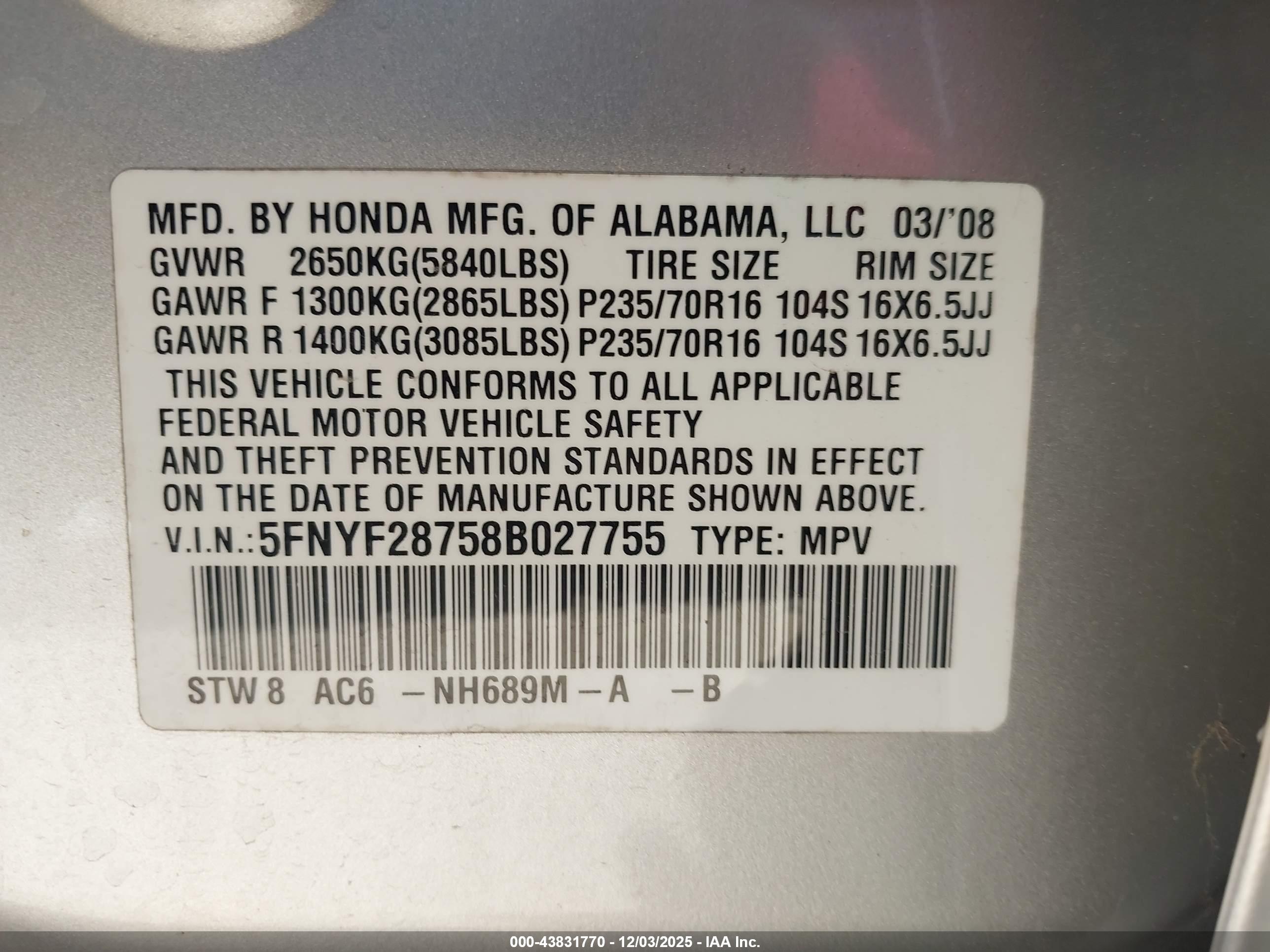 HONDA PILOT image 9