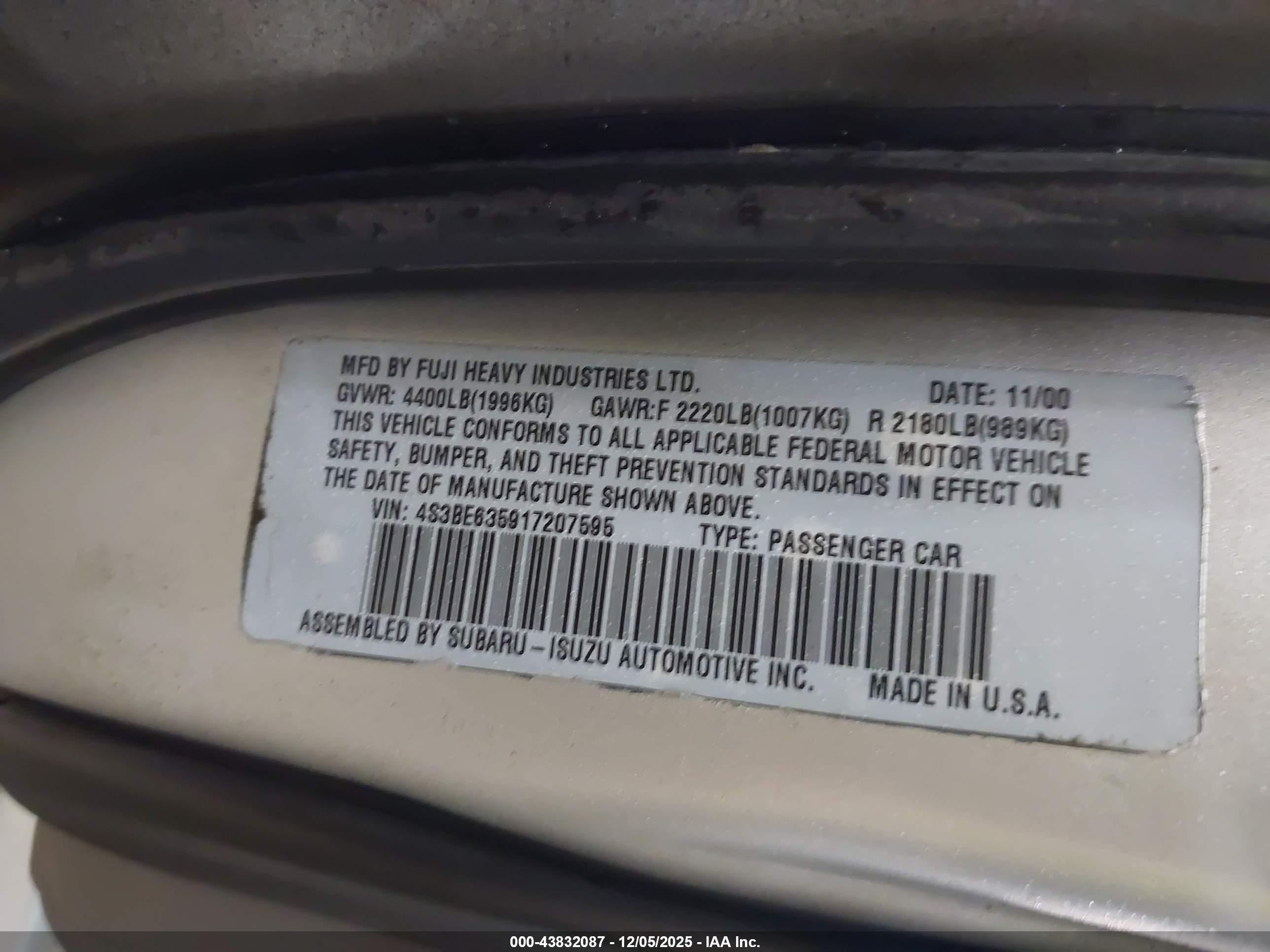 SUBARU LEGACY image 9