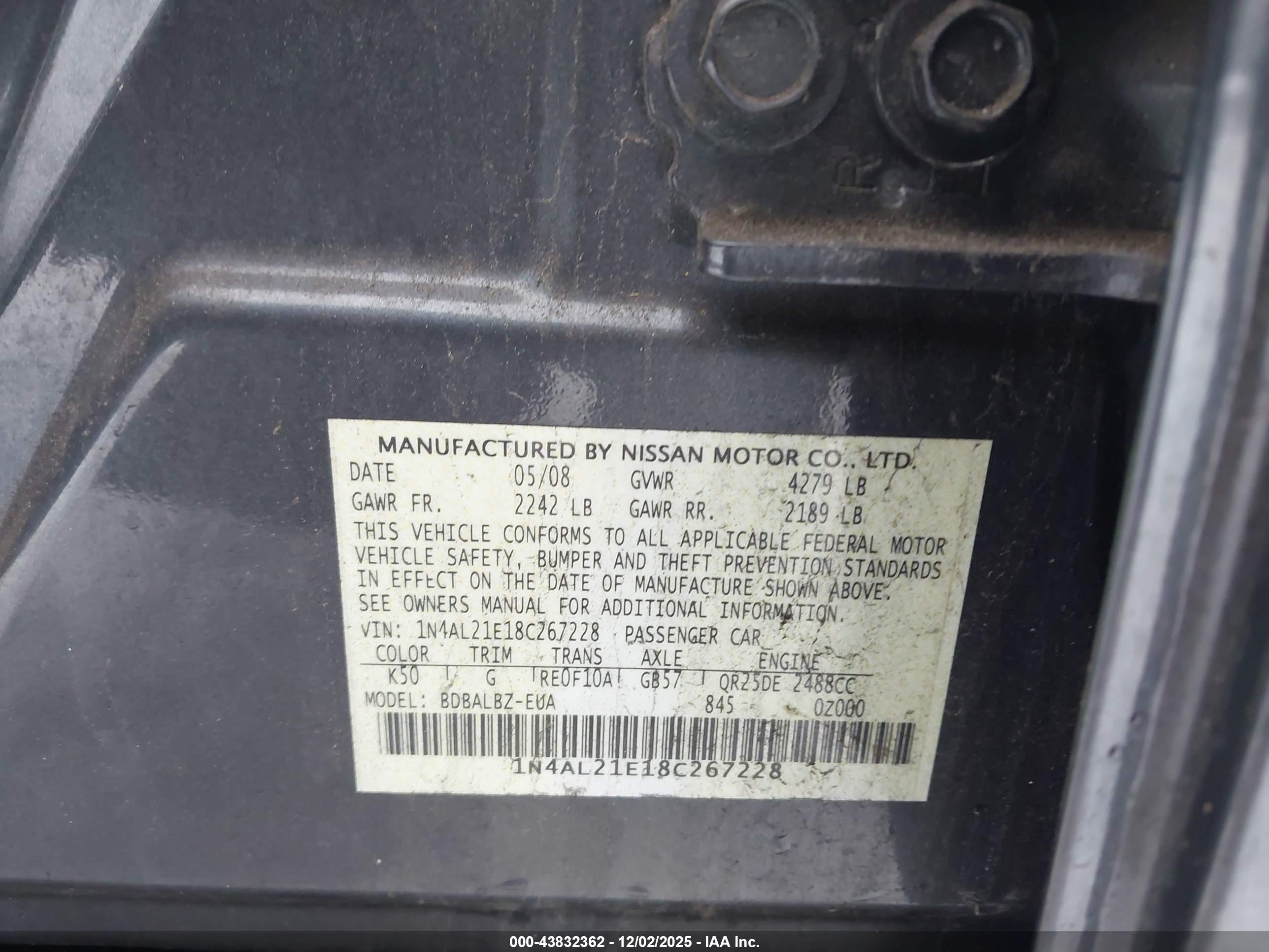 NISSAN ALTIMA image 9
