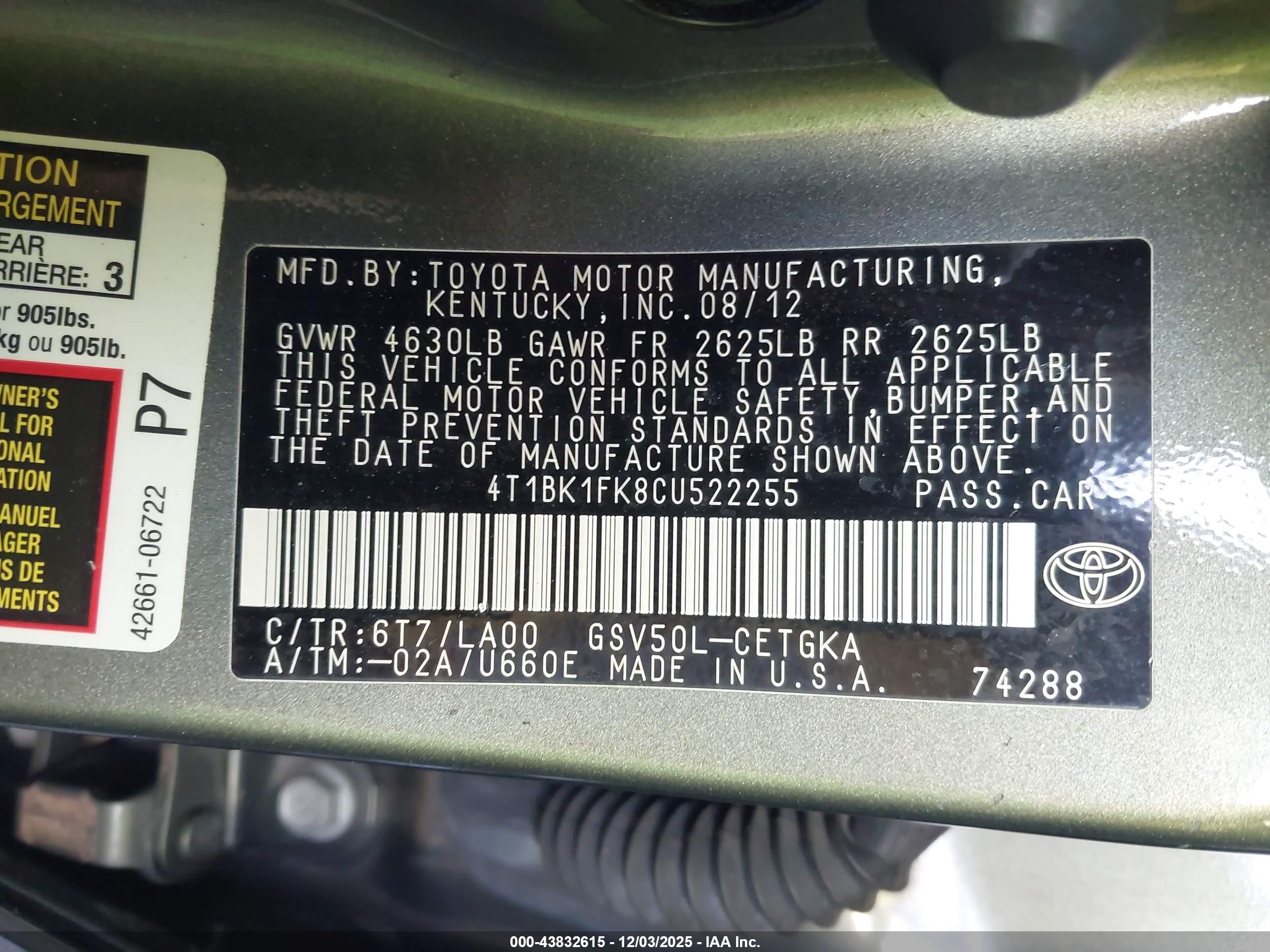 TOYOTA CAMRY image 9