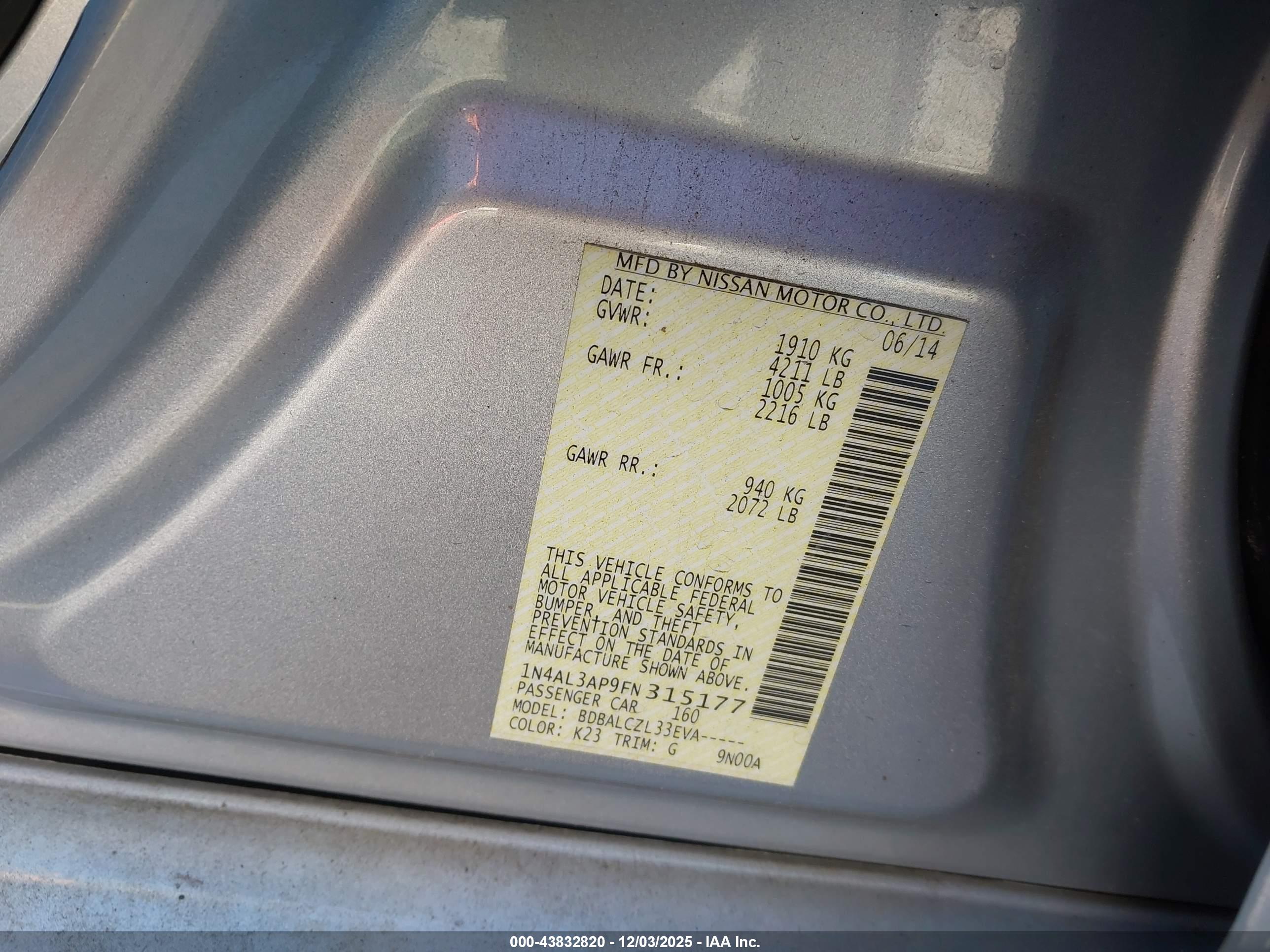 NISSAN ALTIMA image 9