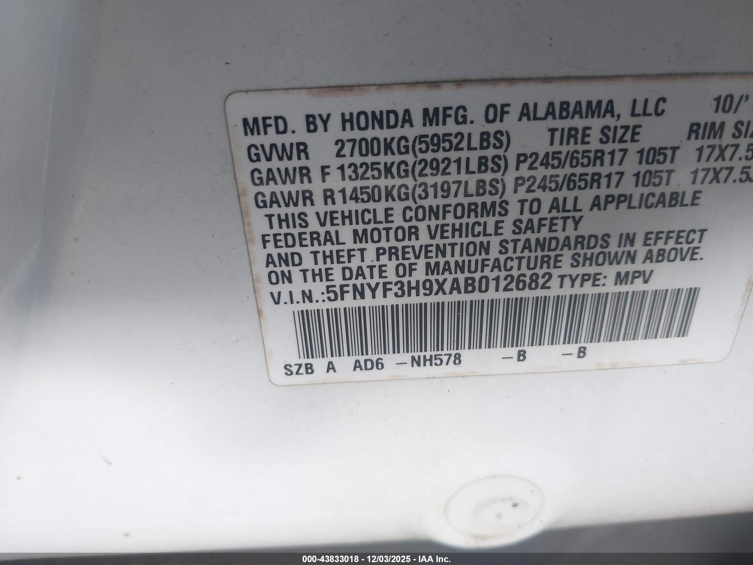 HONDA PILOT image 9