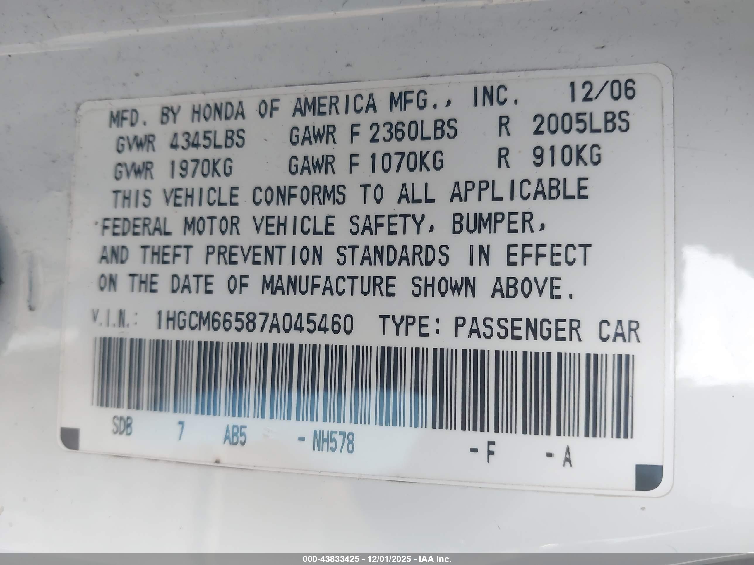 HONDA ACCORD image 9