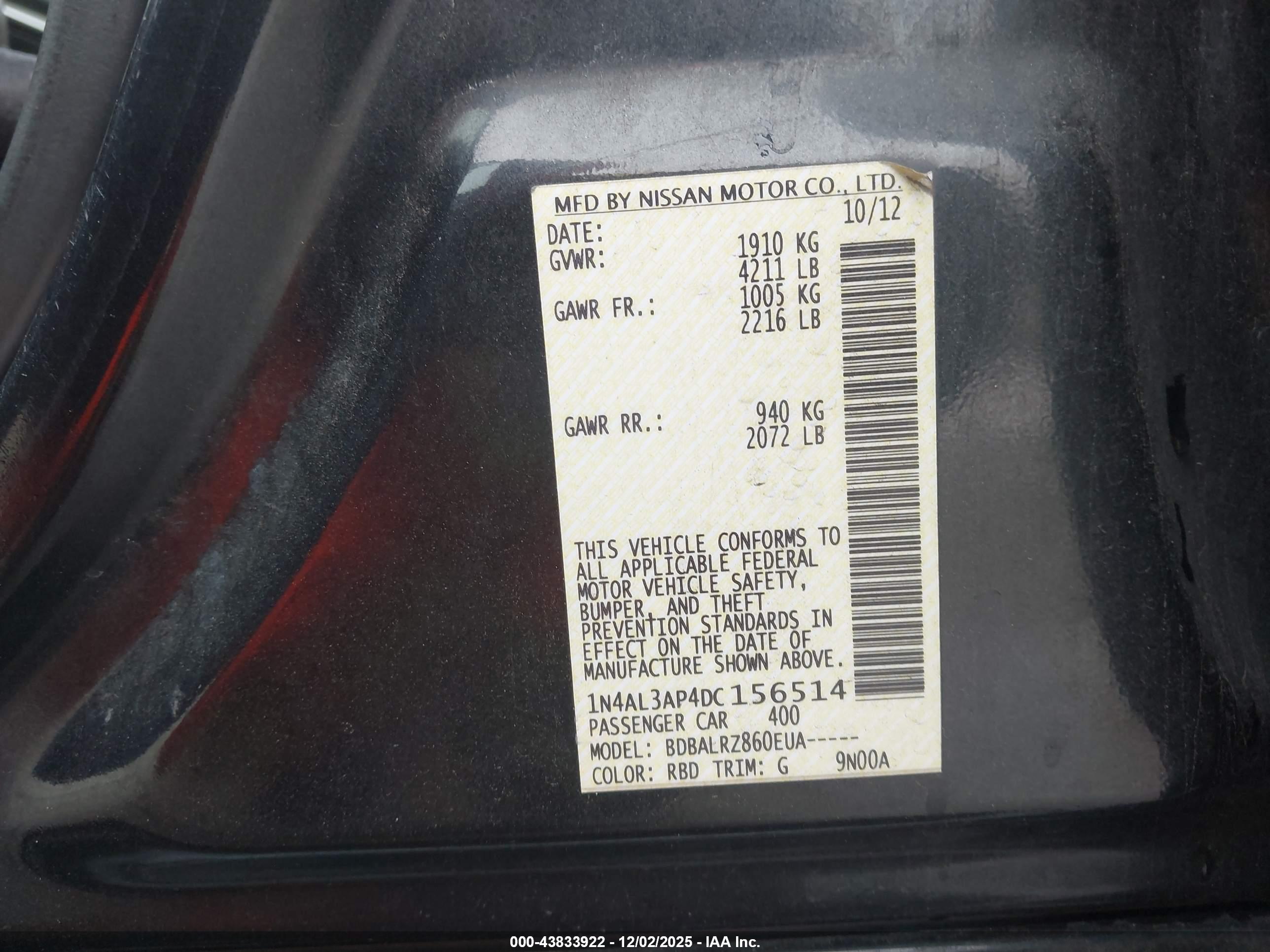 NISSAN ALTIMA image 9