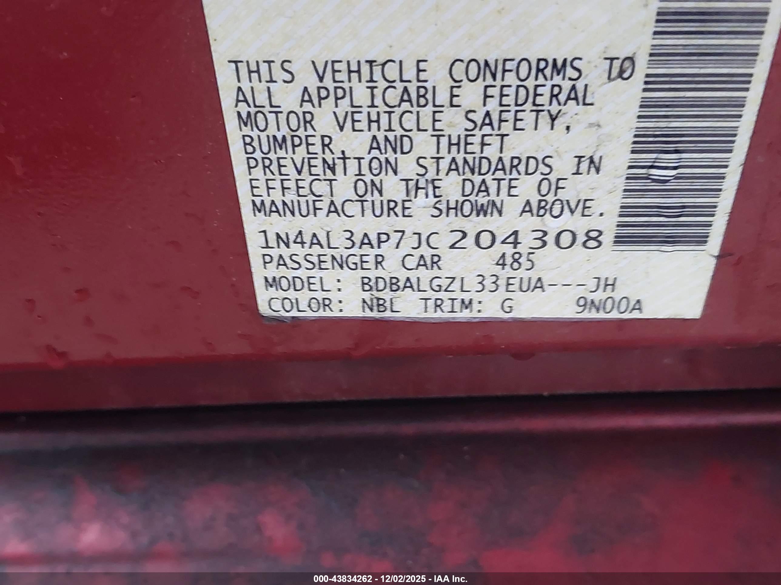 NISSAN ALTIMA image 9