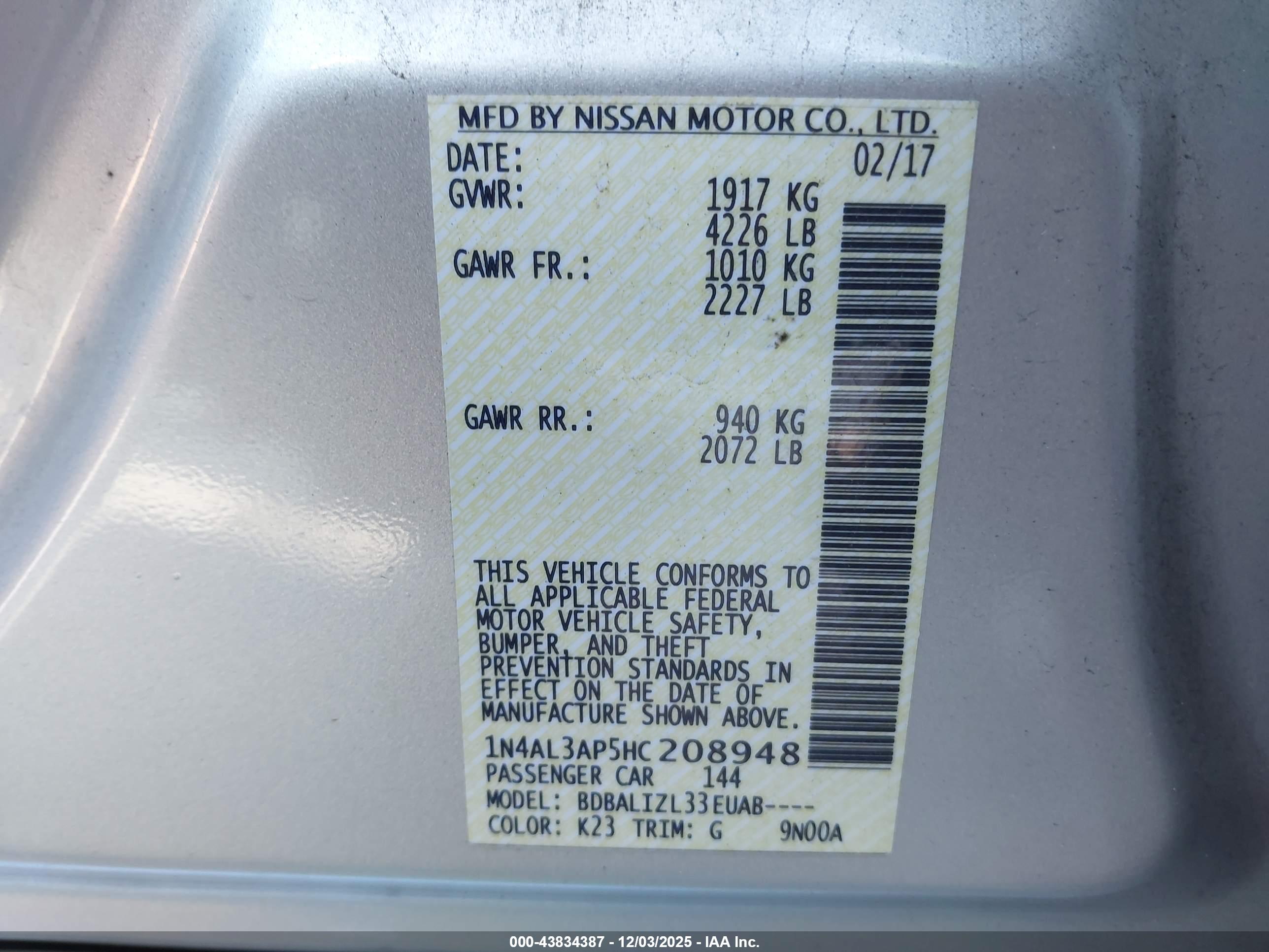 NISSAN ALTIMA image 9