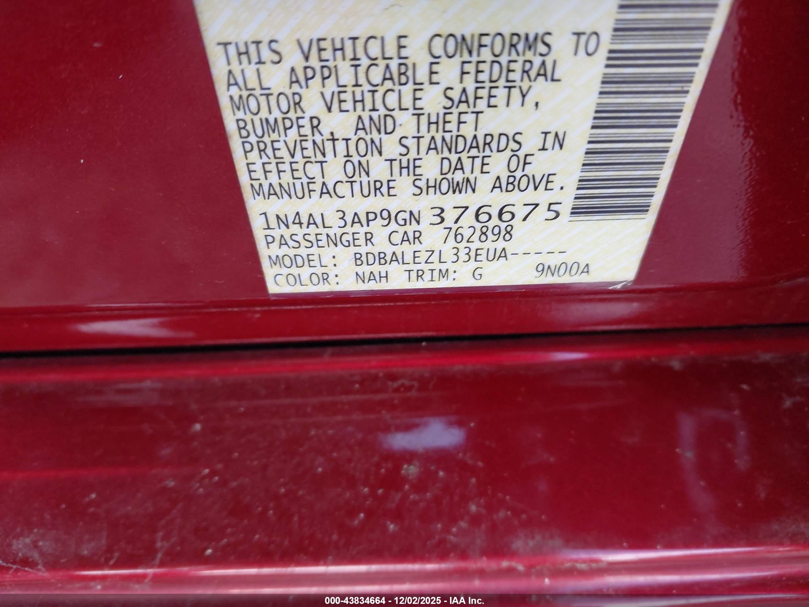 NISSAN ALTIMA image 9