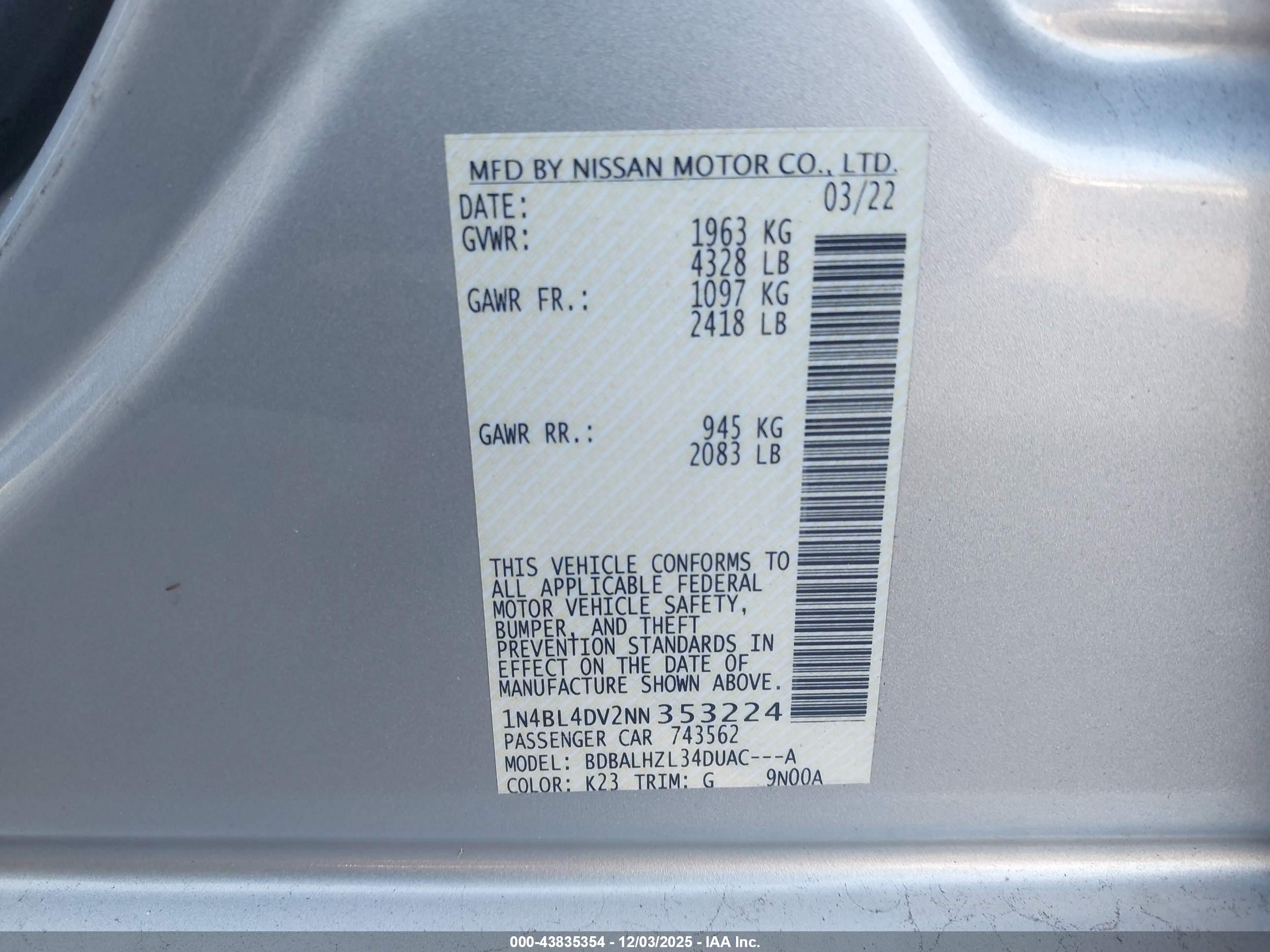 NISSAN ALTIMA image 9