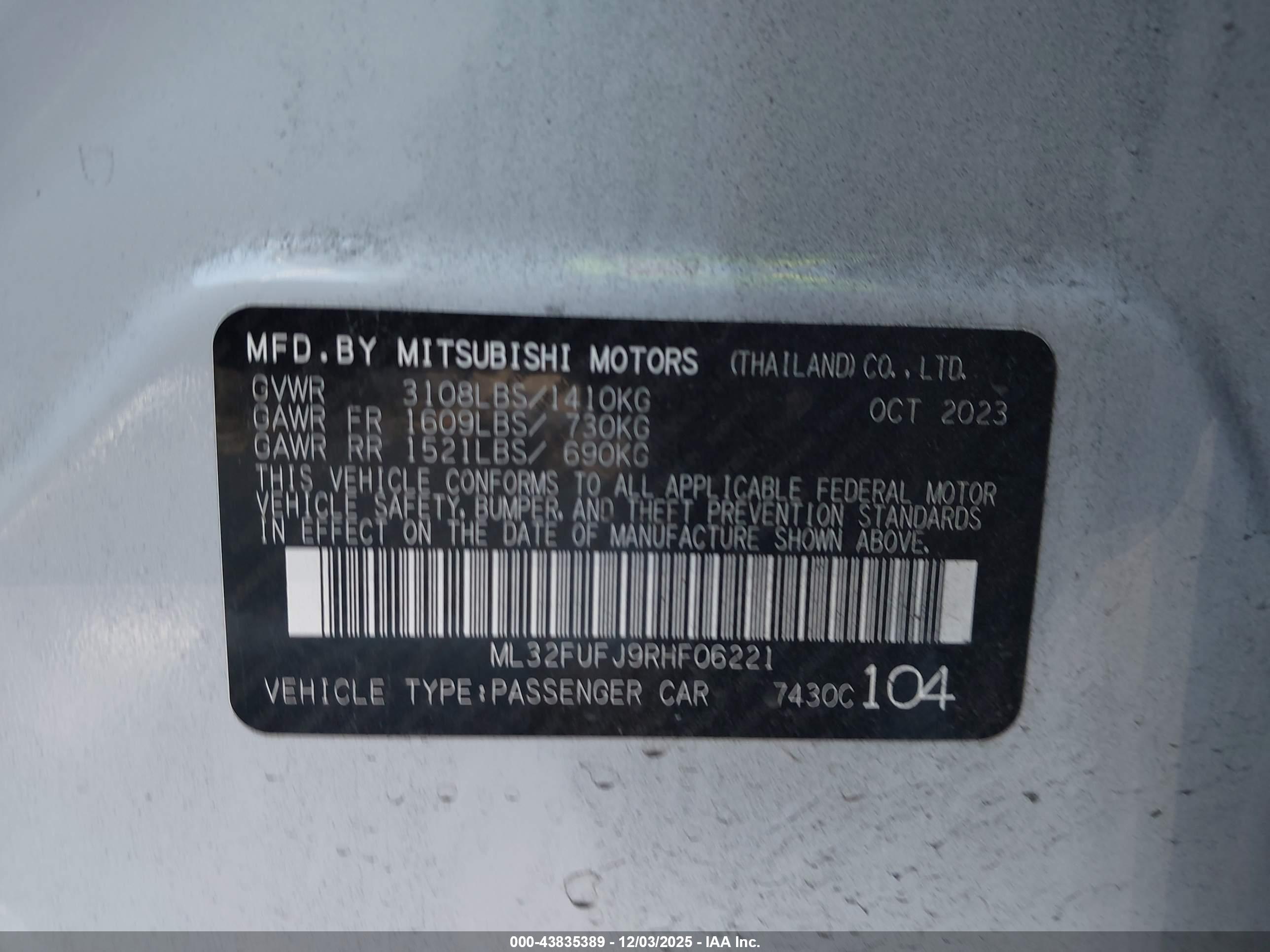 MITSUBISHI MIRAGE image 9