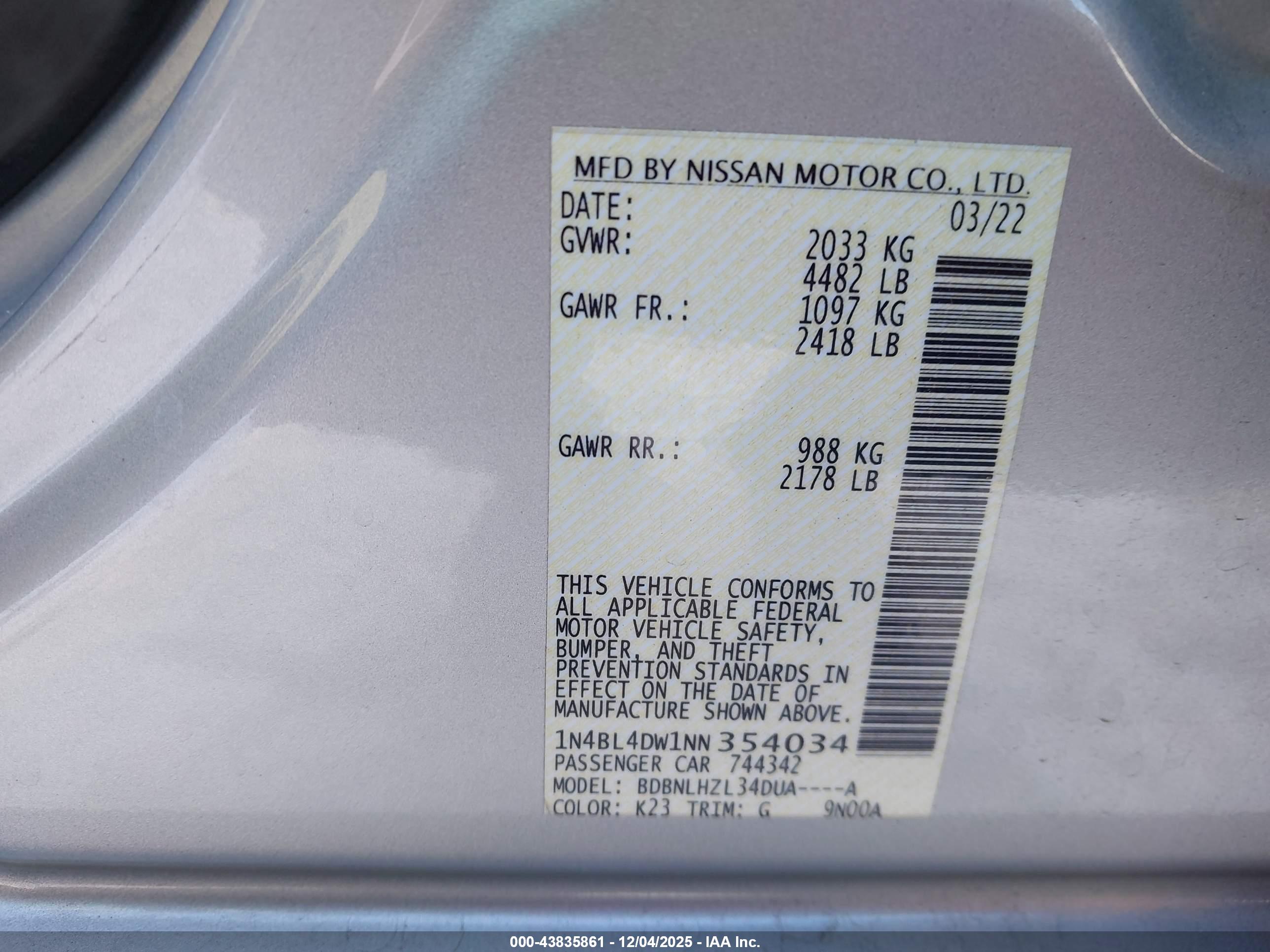 NISSAN ALTIMA image 9