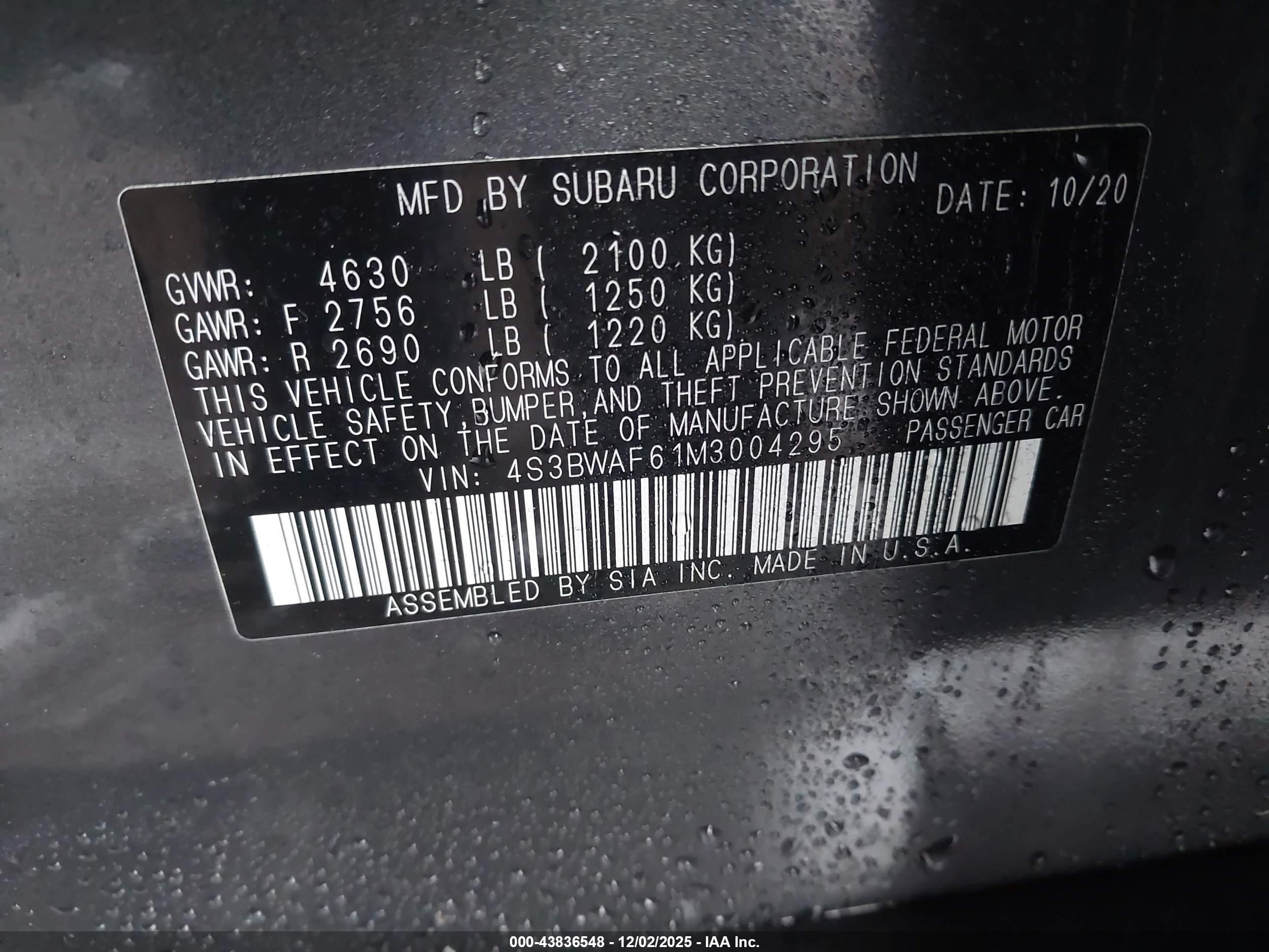 SUBARU LEGACY image 9