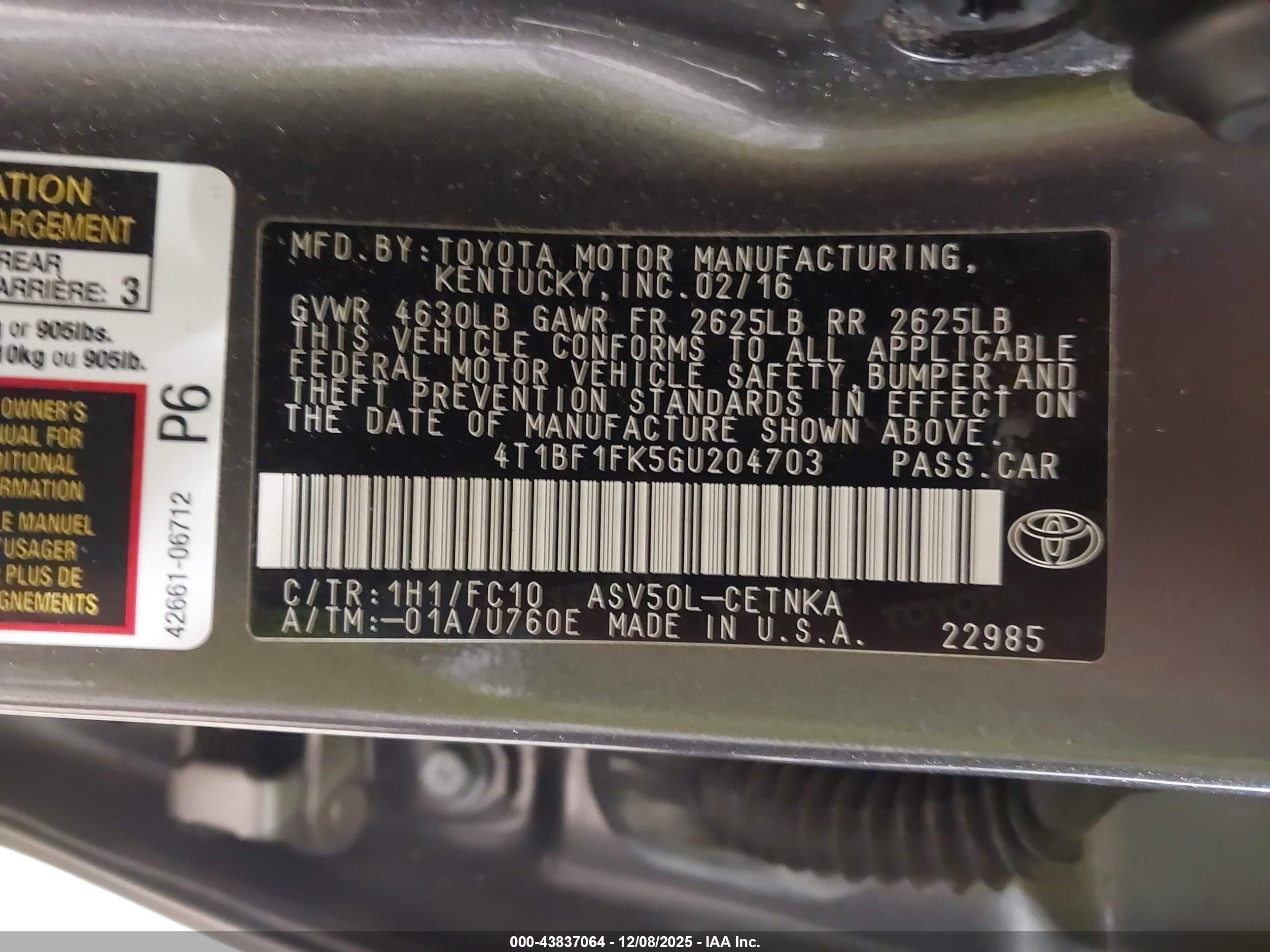 TOYOTA CAMRY image 9