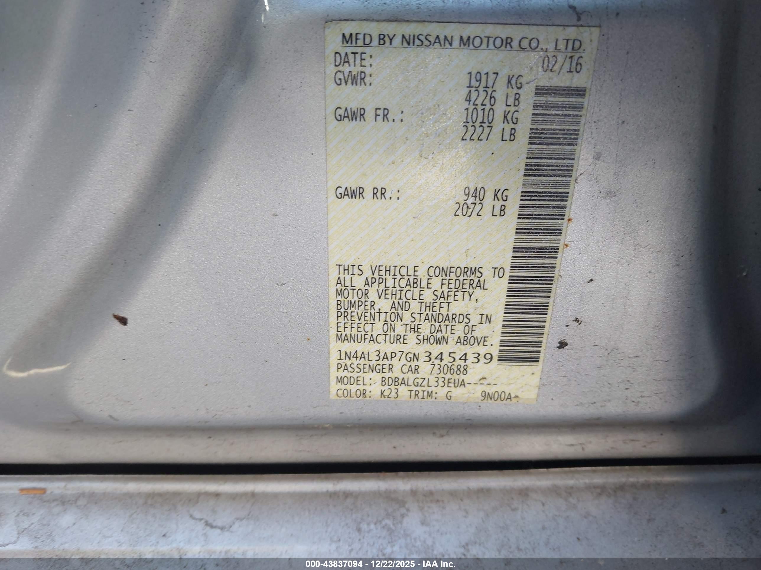 NISSAN ALTIMA image 9