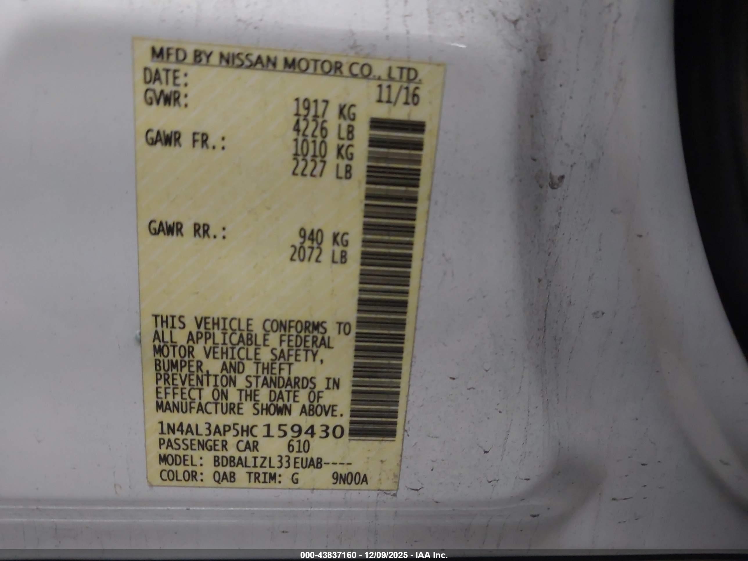 NISSAN ALTIMA image 9