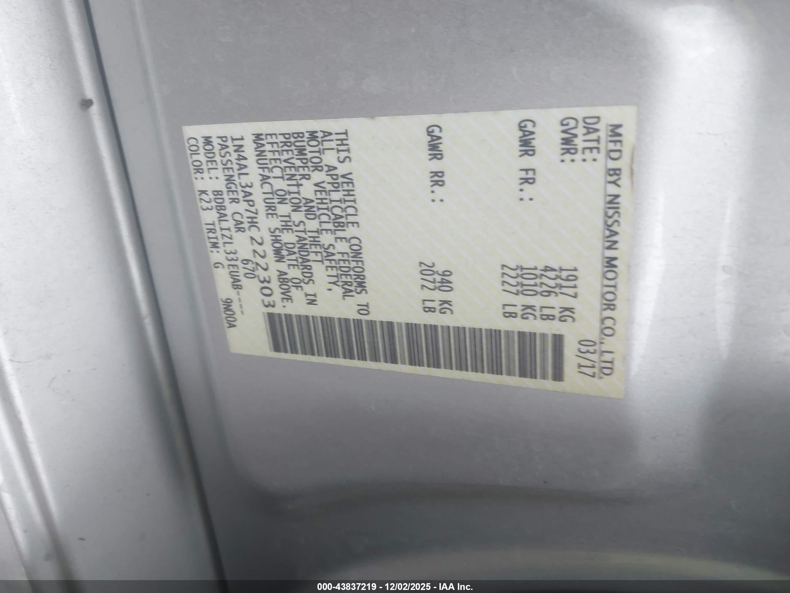 NISSAN ALTIMA image 9