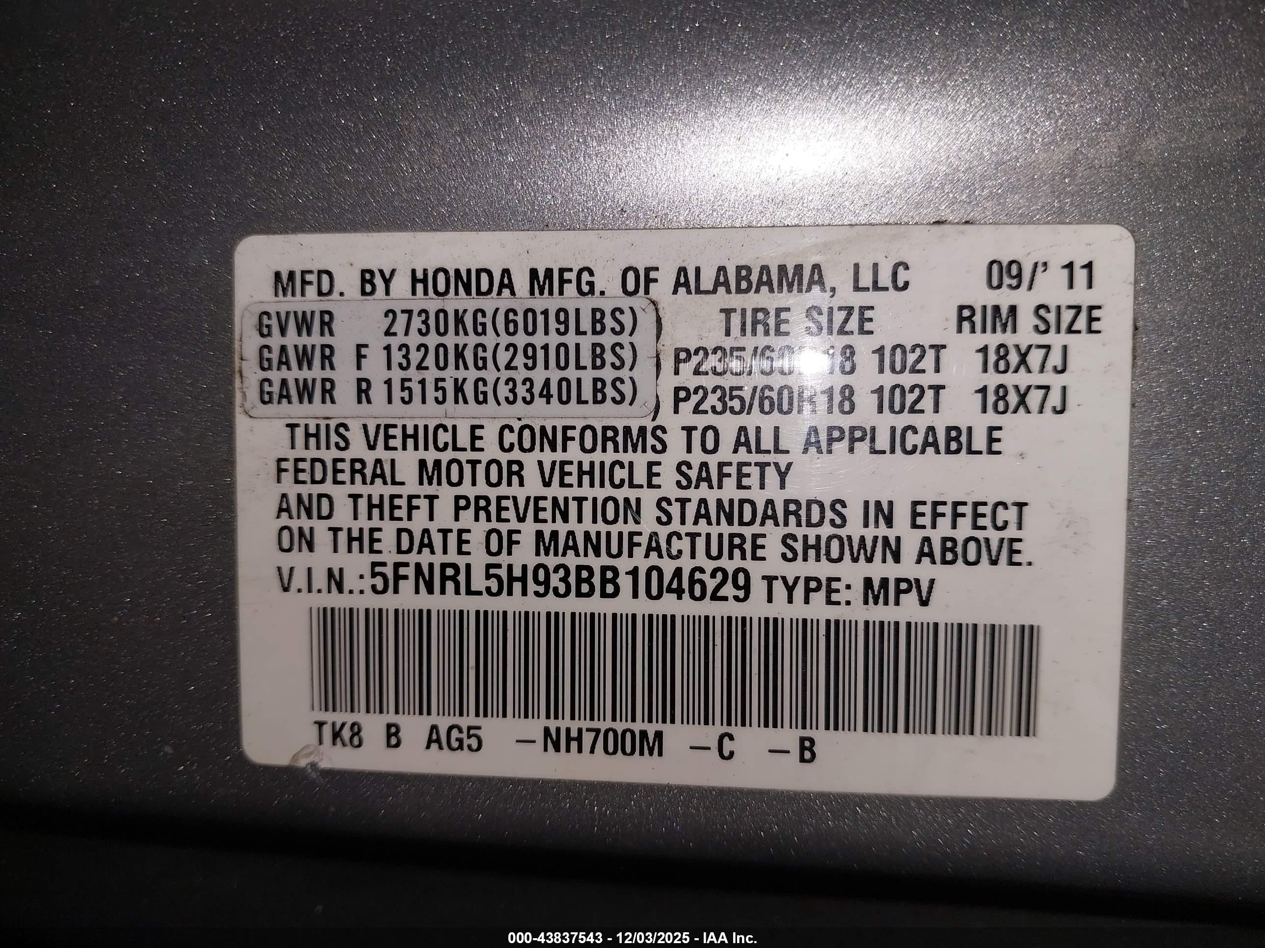 HONDA ODYSSEY image 9