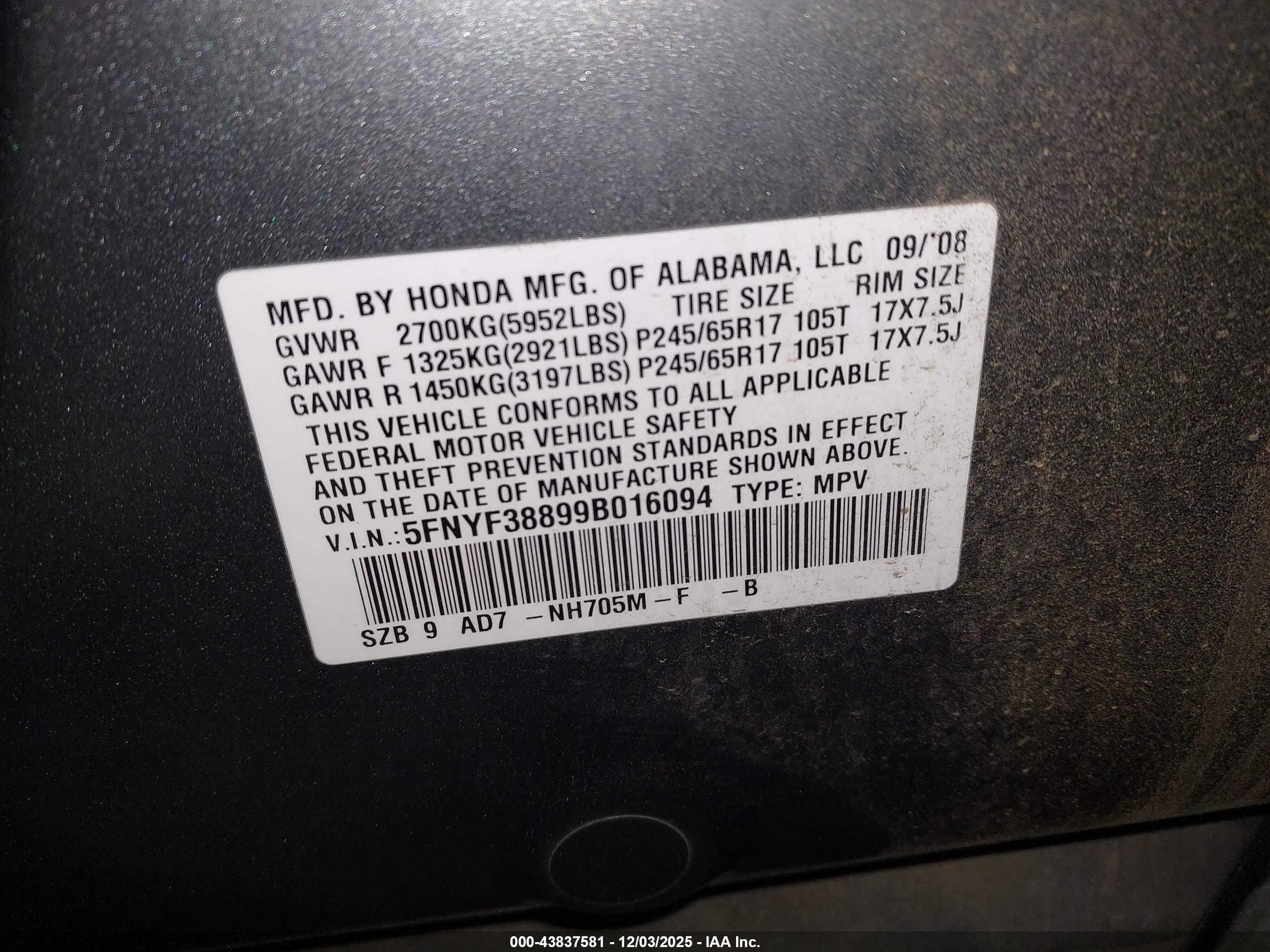 HONDA PILOT image 9