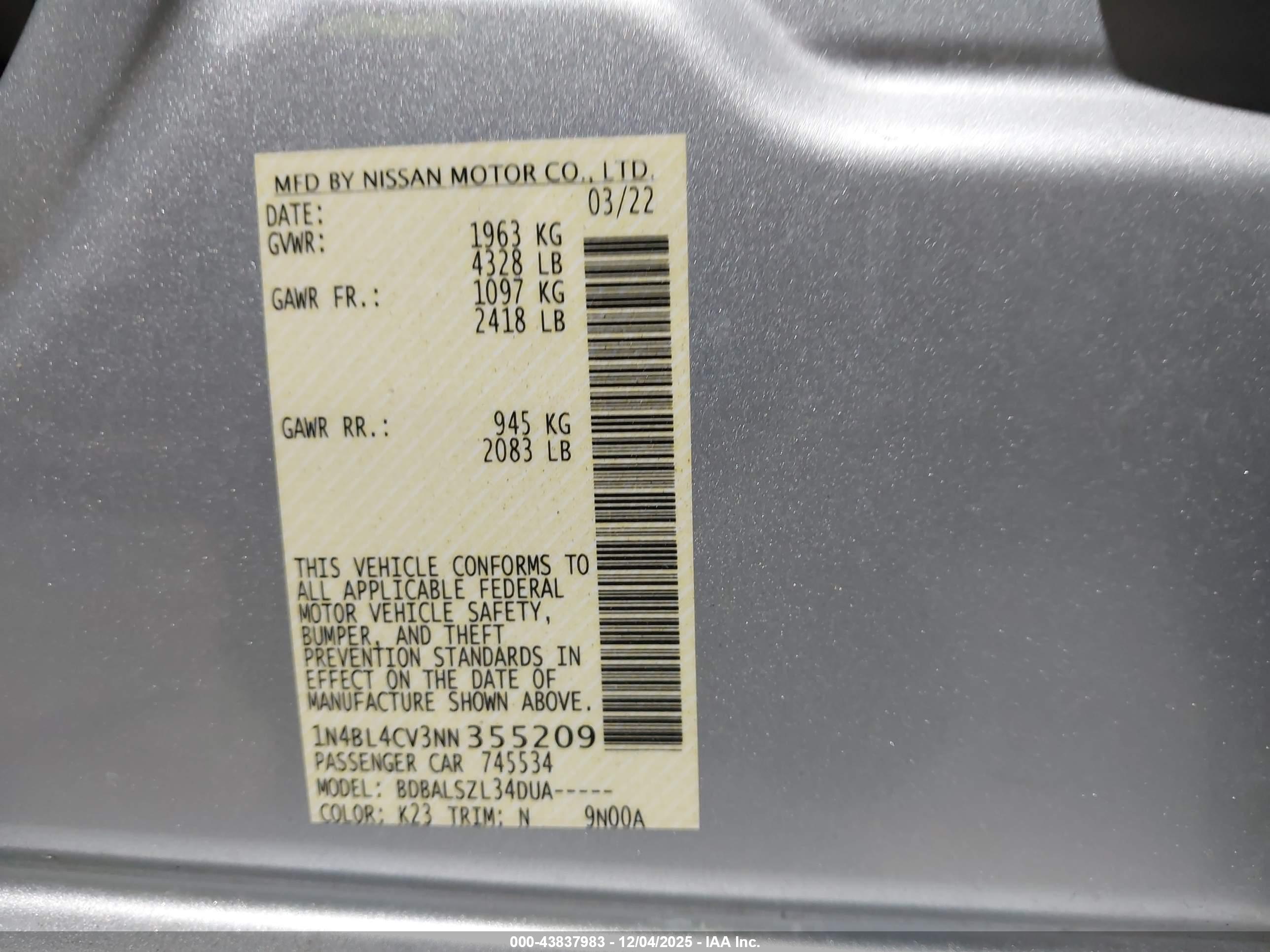 NISSAN ALTIMA image 9