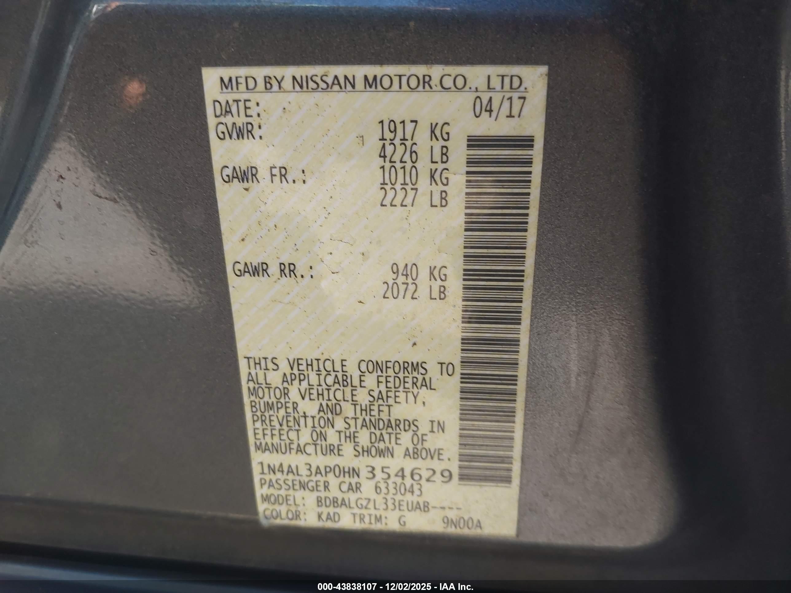 NISSAN ALTIMA image 9