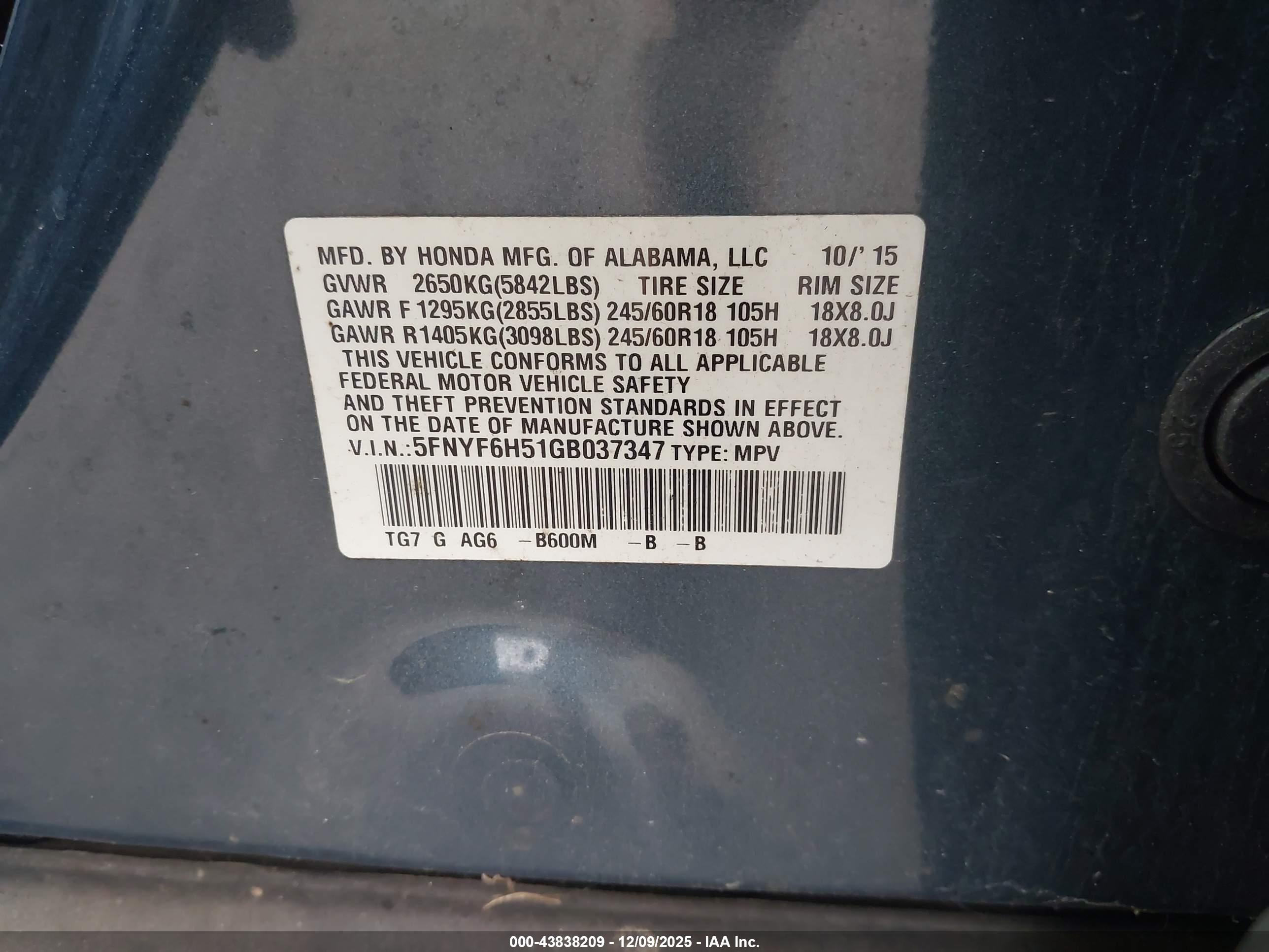 HONDA PILOT image 9